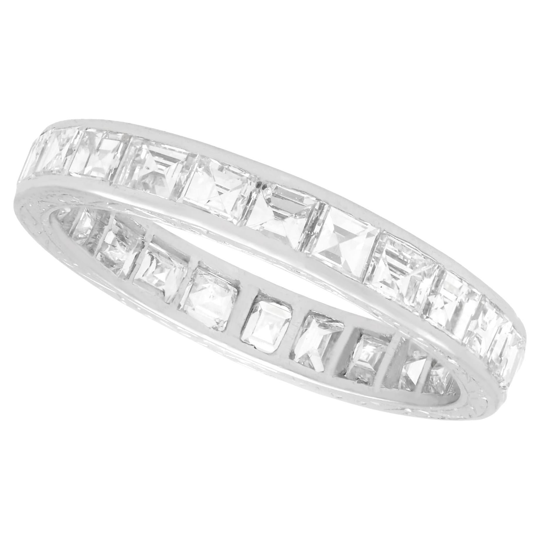 1940s 2.16 Carat Diamond and Platinum Full Eternity Ring For Sale