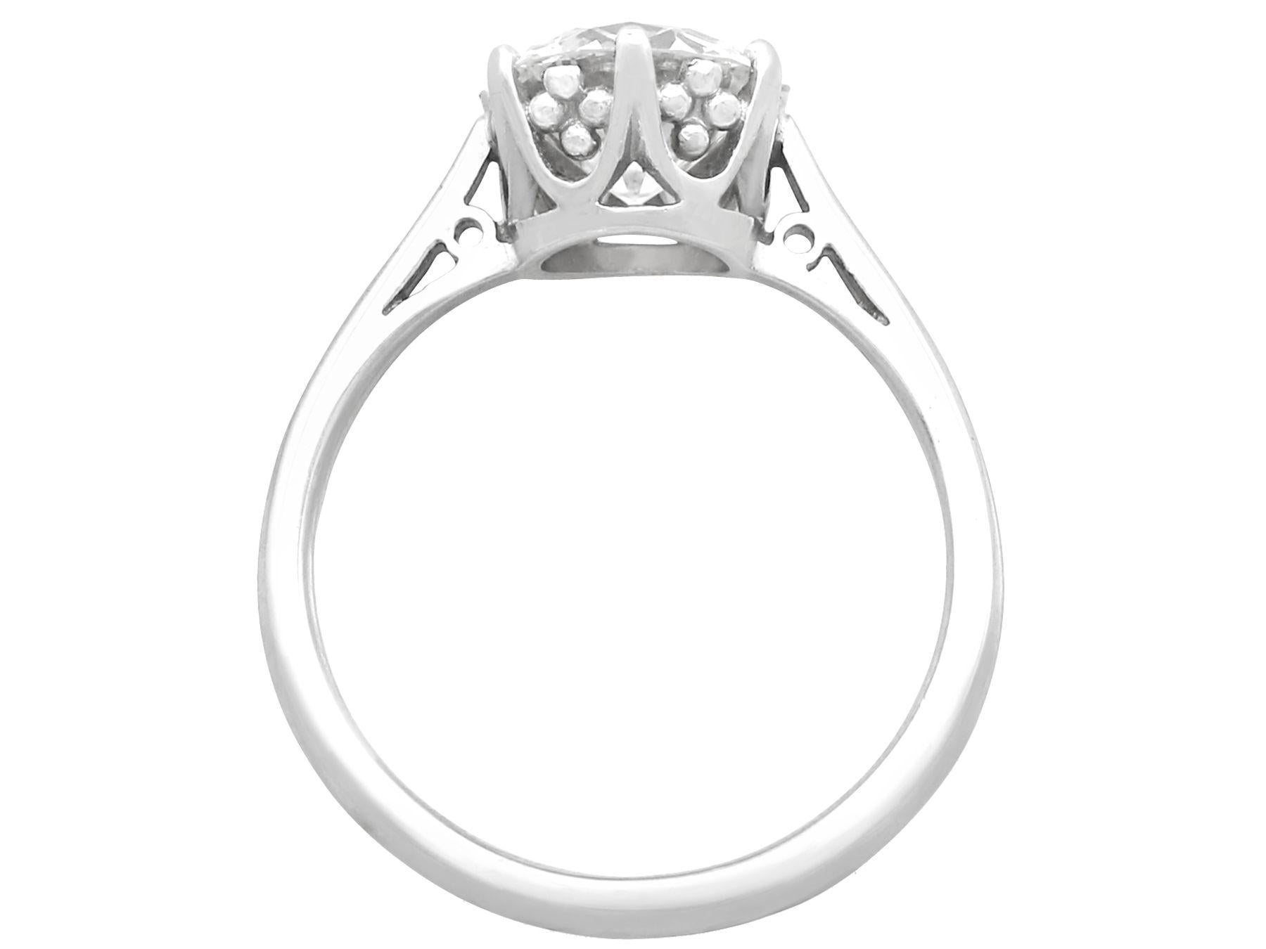 Round Cut Vintage 2.24 Carat Diamond and Platinum Solitaire Engagement Ring