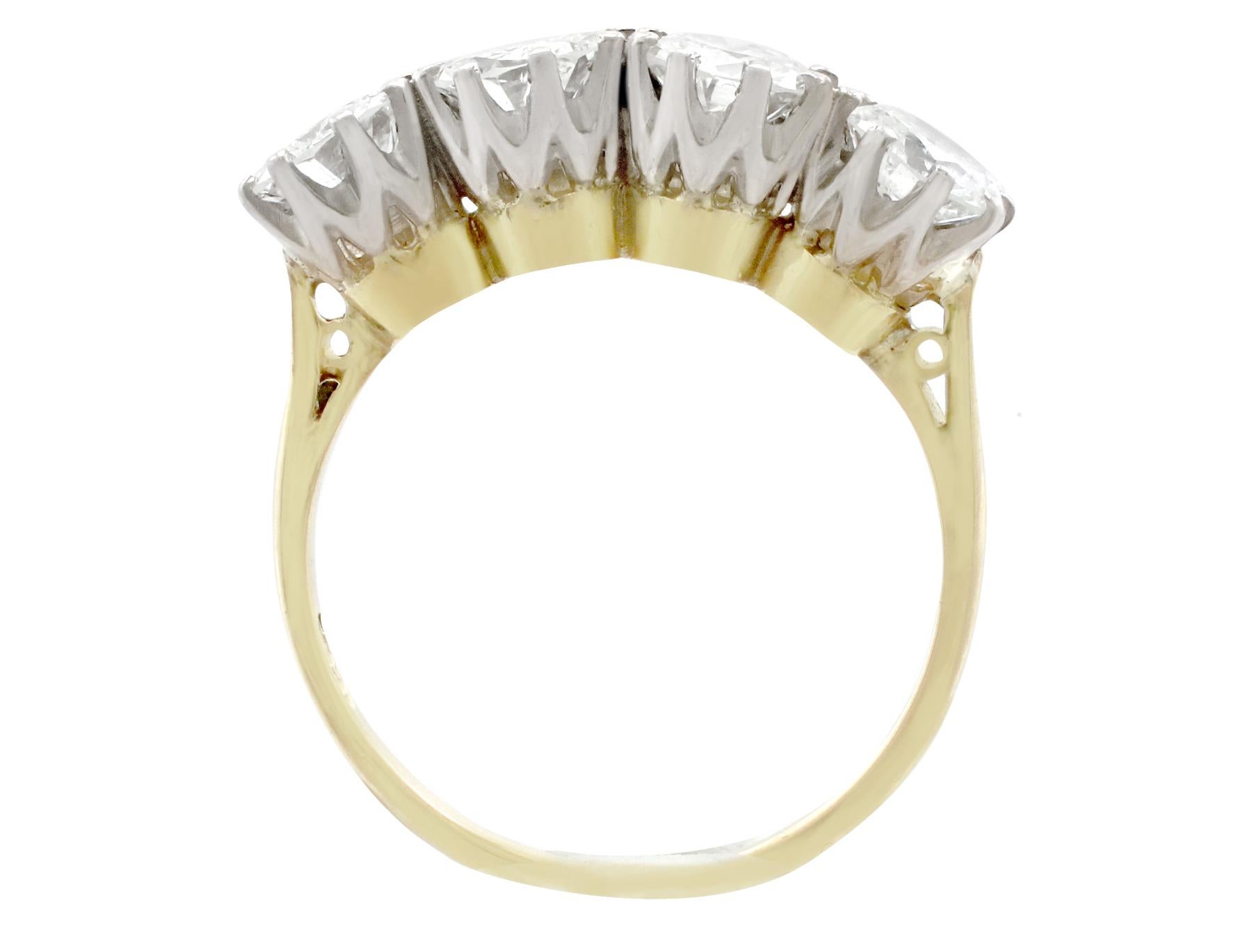 Women's or Men's 1940s 2.34 Carat Diamond and Yellow Gold Dress Ring
