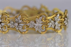 1940s 2.50 Carat Diamond Link Gold Bracelet