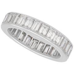 Retro 1940s 2.60 Carat Diamond and Platinum Full Eternity Ring