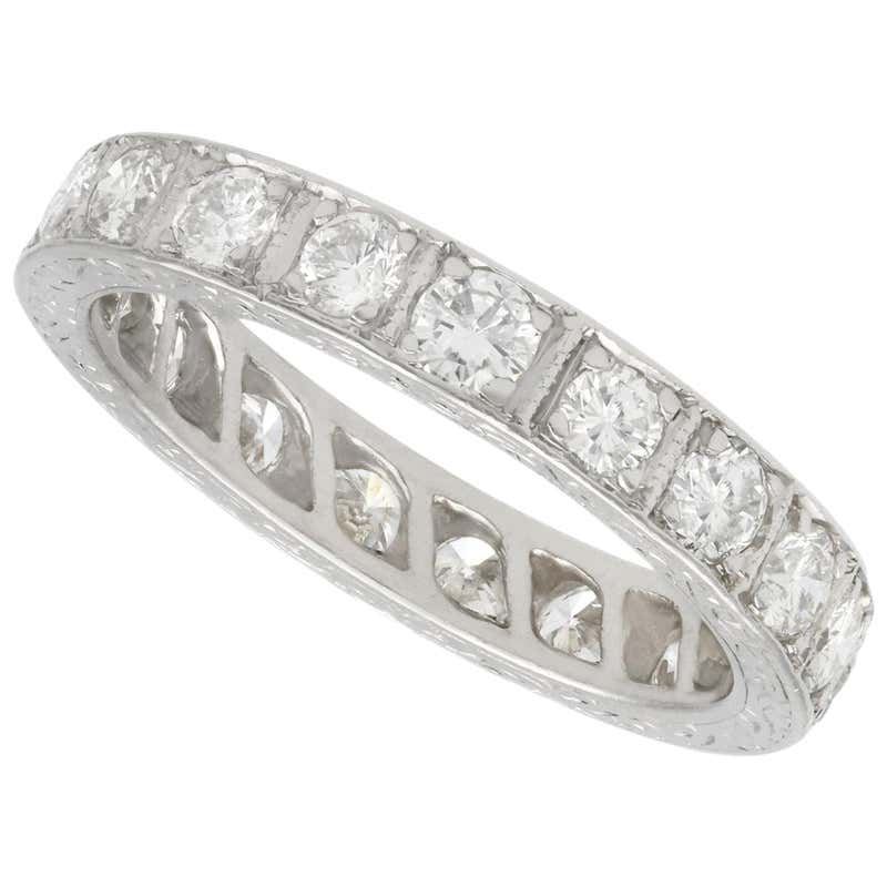 Vintage 1950s Diamond and Platinum Full Eternity Ring For Sale at ...