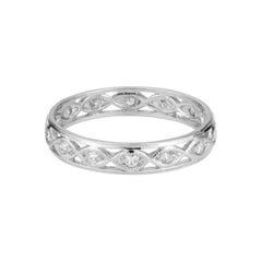 Retro 1940's .35 Carat Diamond Platinum Open Work Eternity Wedding Band