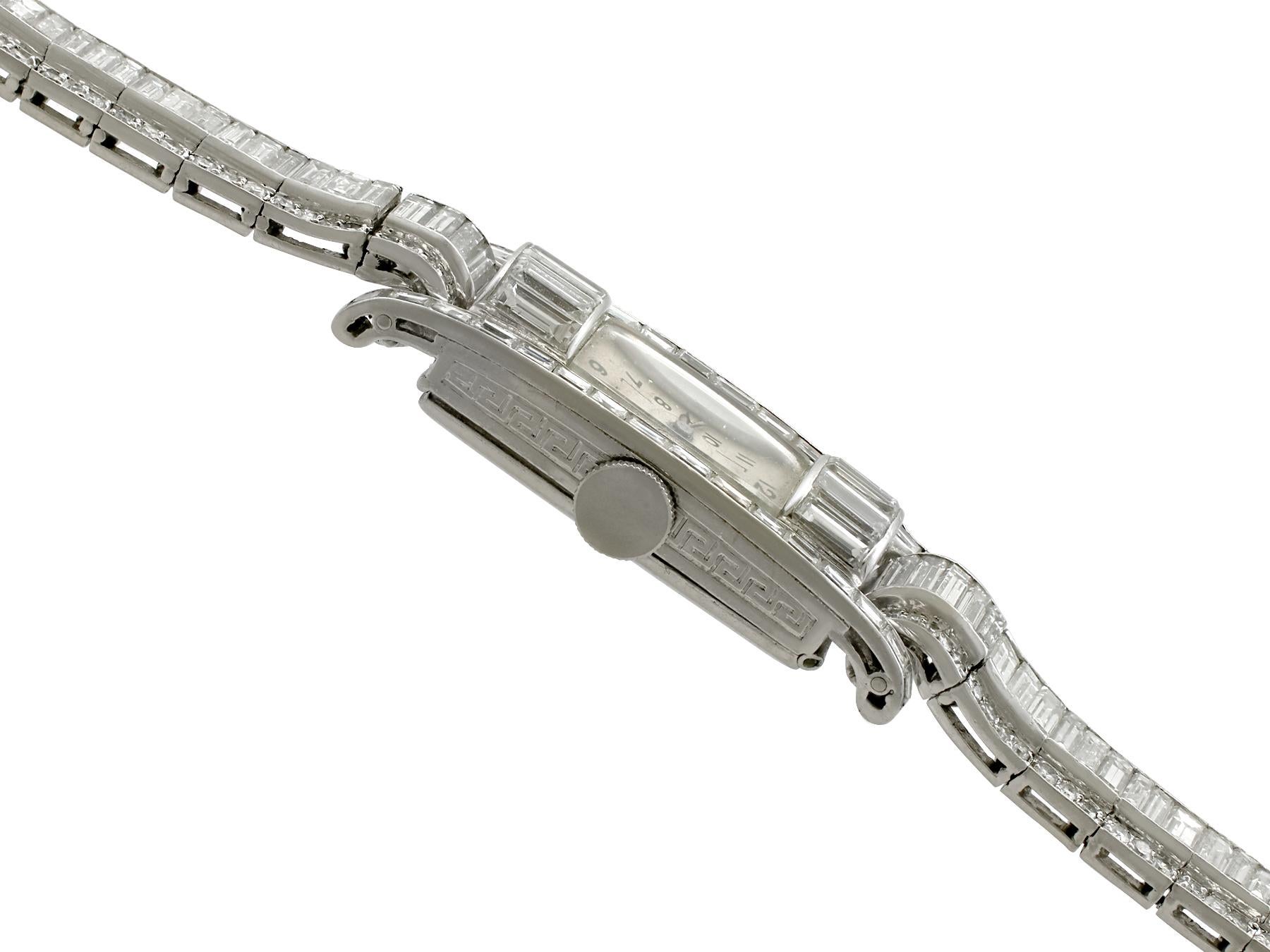 Women's 1940s 4.33 Carat Diamond Cocktail Watch in Platinum