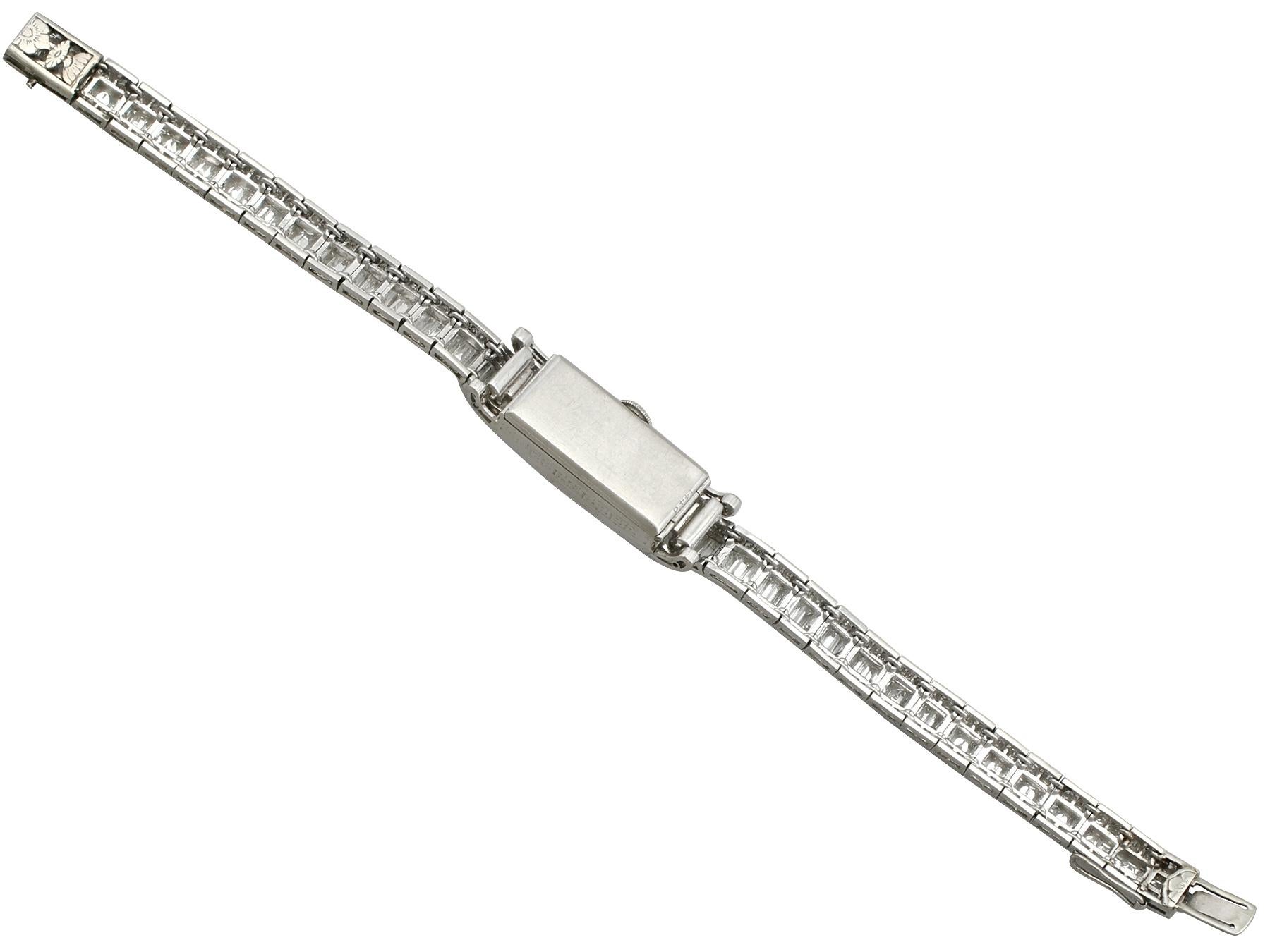 1940s 4.33 Carat Diamond Cocktail Watch in Platinum 2