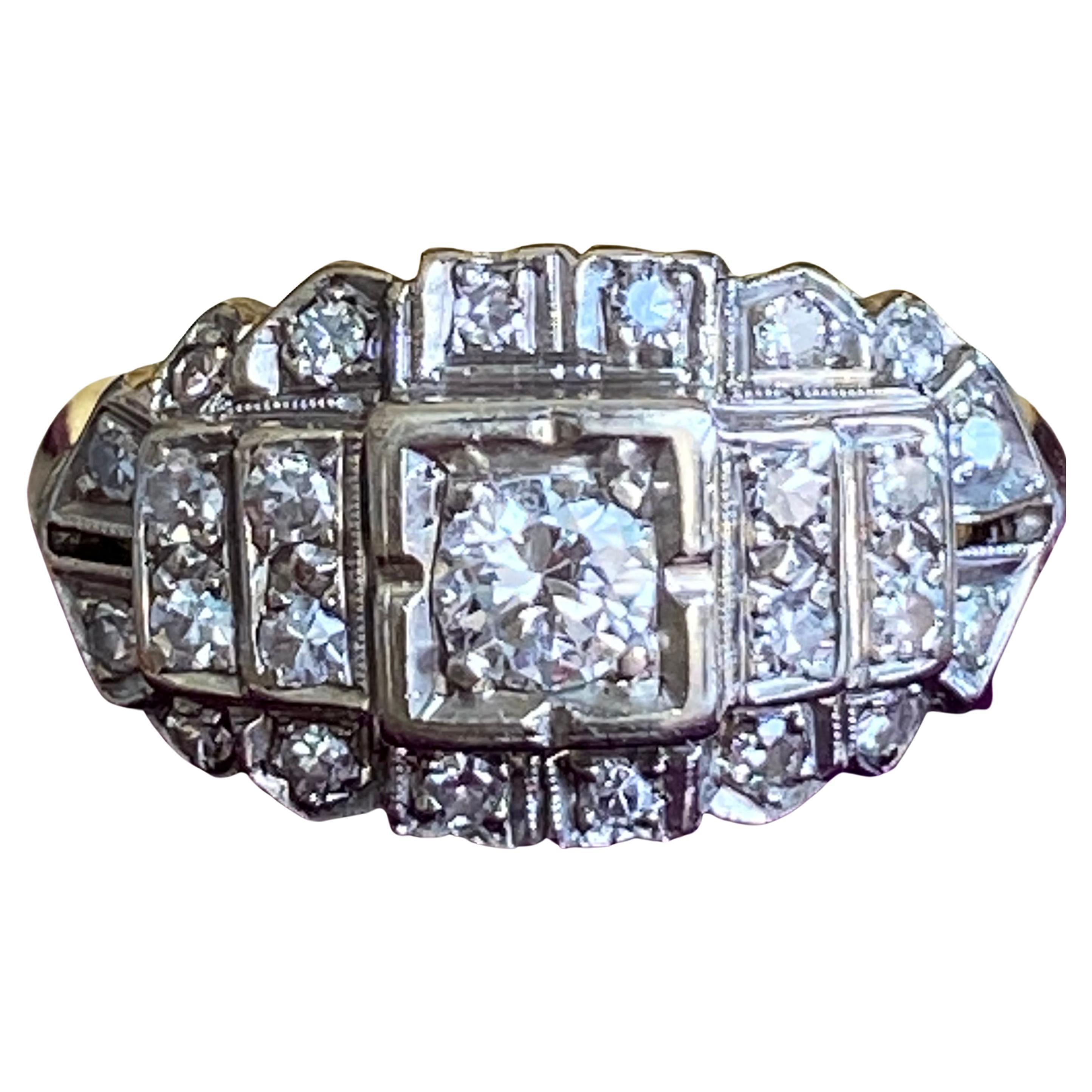 1940's .49ct TW Diamond 14K Engagement Ring