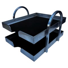 Aluminum IN/OUT Box in Machine Age Style, Bushman-Moore Inc. Cleveland Ohio