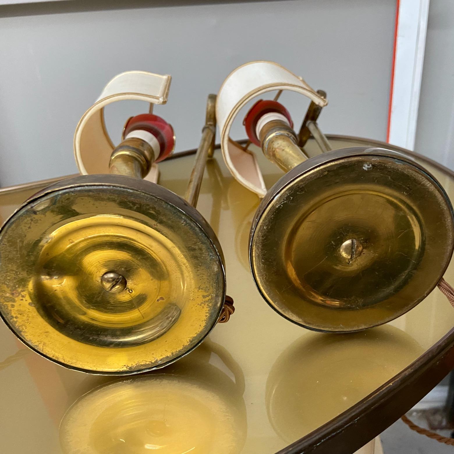 1940s / 50s brass table lamps attributed to Gio Ponti and Emilio Lancia, a pair For Sale 1