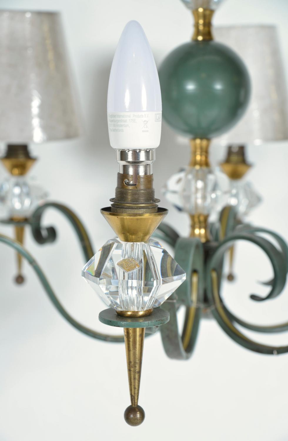 Lustre français des années 1940/50 par Philippe Genet & Lucien Michon Cristal de Sèvres en vente 9