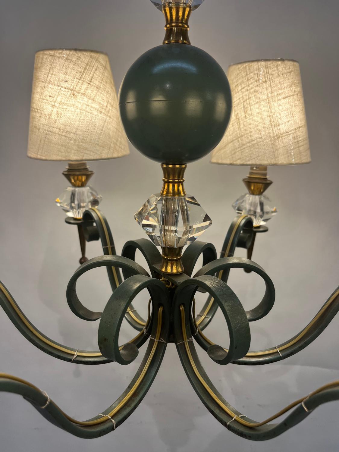 Lustre français des années 1940/50 par Philippe Genet & Lucien Michon Cristal de Sèvres en vente 12