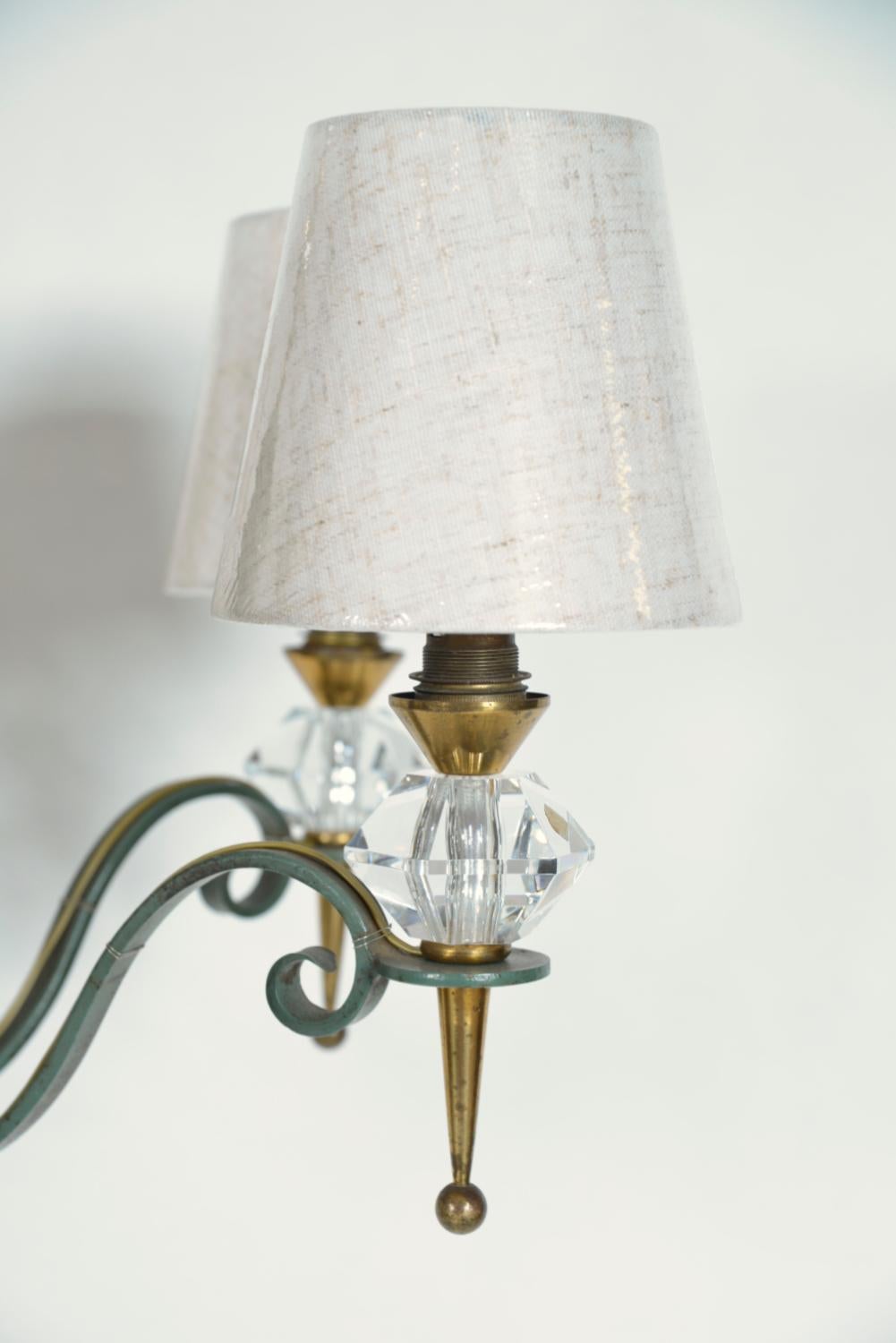 Lustre français des années 1940/50 par Philippe Genet & Lucien Michon Cristal de Sèvres en vente 1