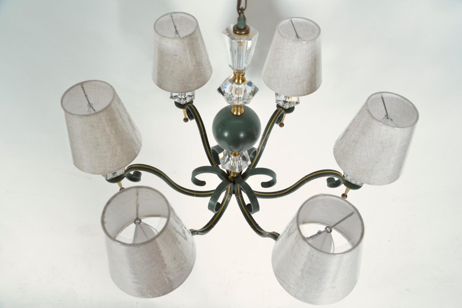 Lustre français des années 1940/50 par Philippe Genet & Lucien Michon Cristal de Sèvres en vente 2