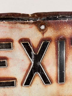 1940's - 50's Mid Century Decommissioned American "Exit Only" Steel Street Sign