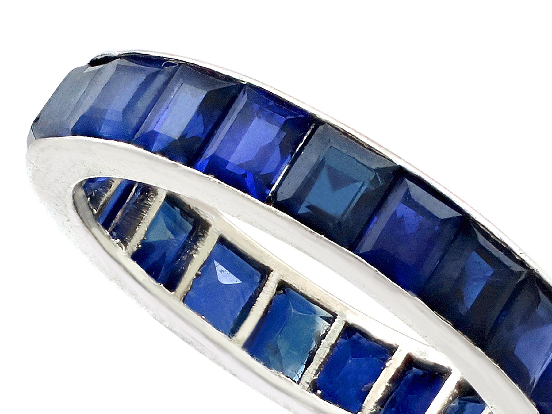 1940s 5.22 Carat Sapphire and Platinum Full Eternity Ring In Excellent Condition In Jesmond, Newcastle Upon Tyne