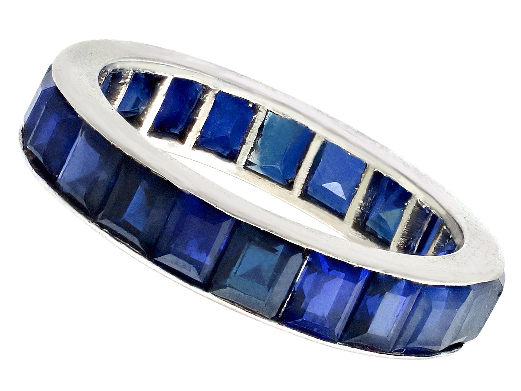 Women's or Men's 1940s 5.22 Carat Sapphire and Platinum Full Eternity Ring