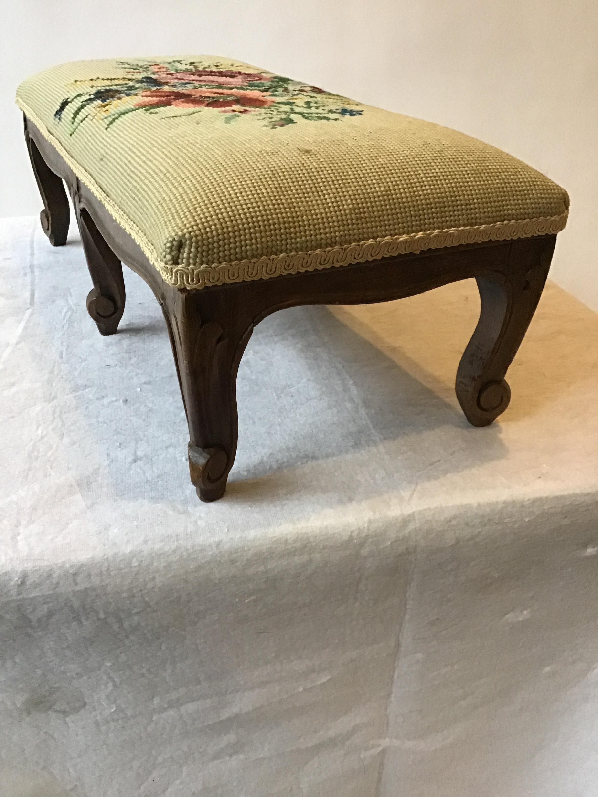 Mid-20th Century 1940s 6 Leg French Style Footstool
