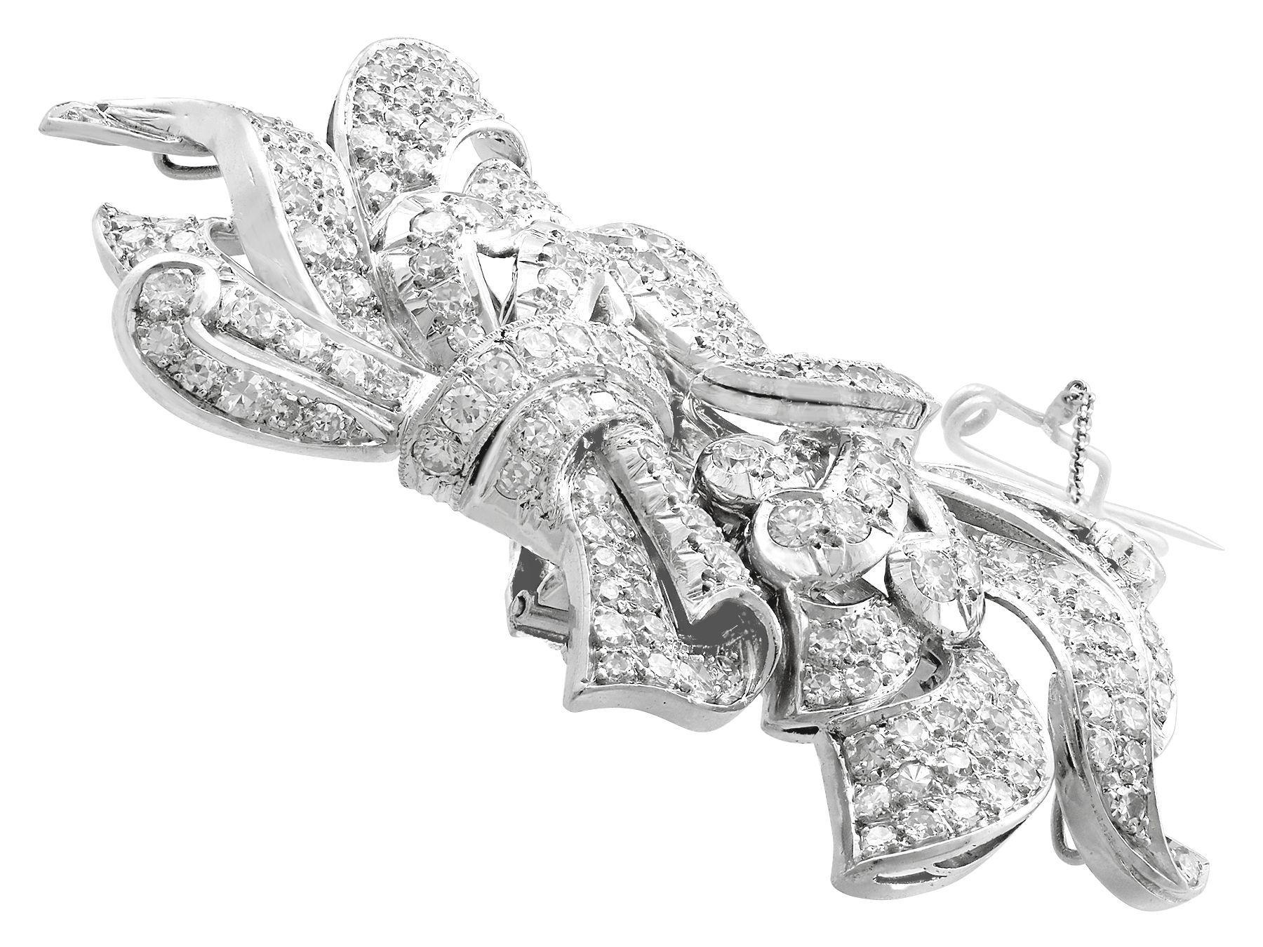 Taille ronde Broche Art déco avec diamants de 6,23 carats en vente