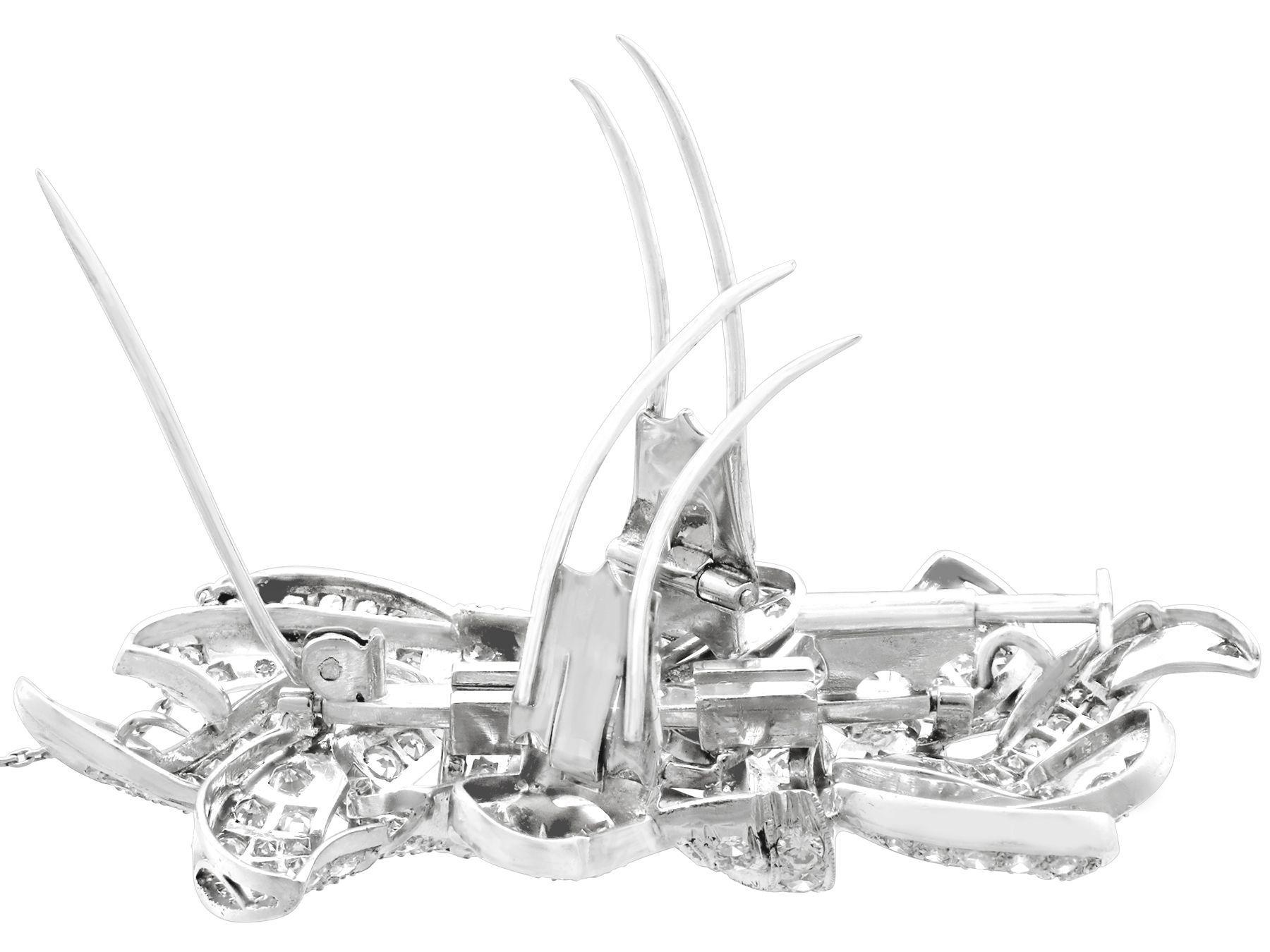 Art Deco 6.23 Carat Diamond Brooch For Sale 2