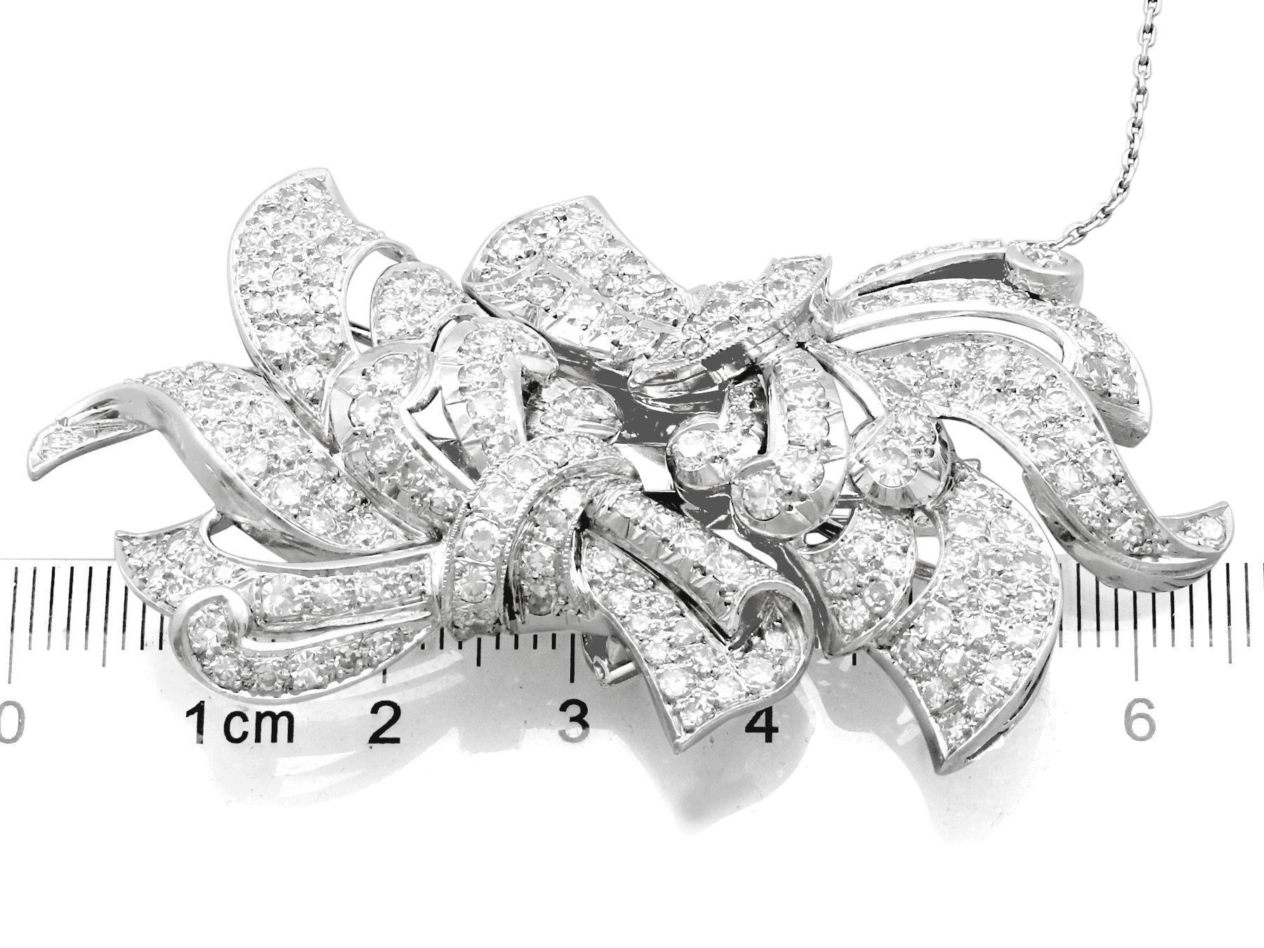 Art Deco 6.23 Carat Diamond Brooch For Sale 3