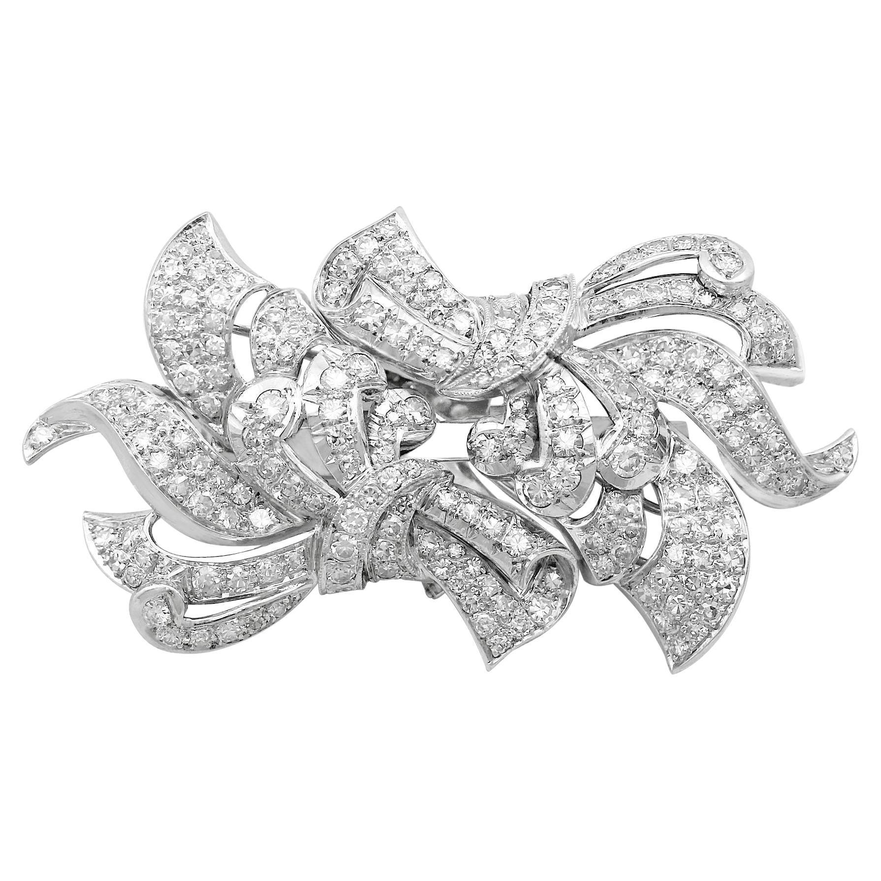 Art Deco 6.23 Carat Diamond Brooch For Sale