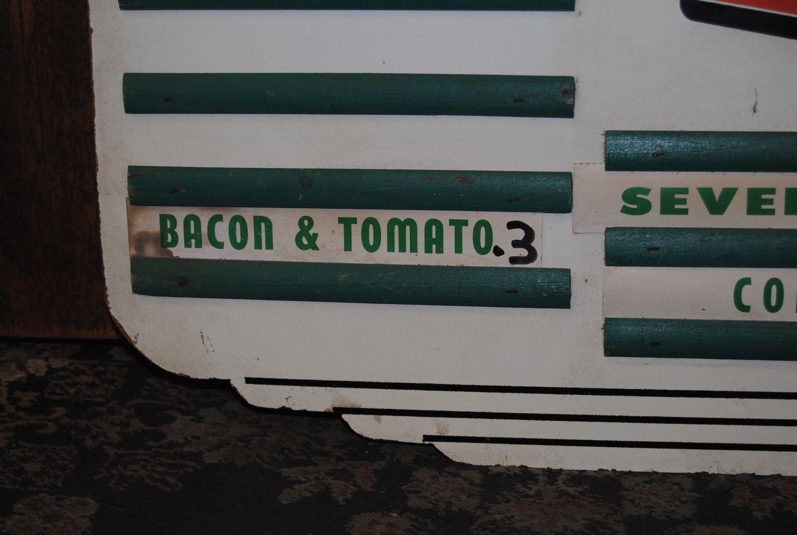 1940s 7up Menu Board Masonite Advertising Sign In Fair Condition For Sale In Orange, CA