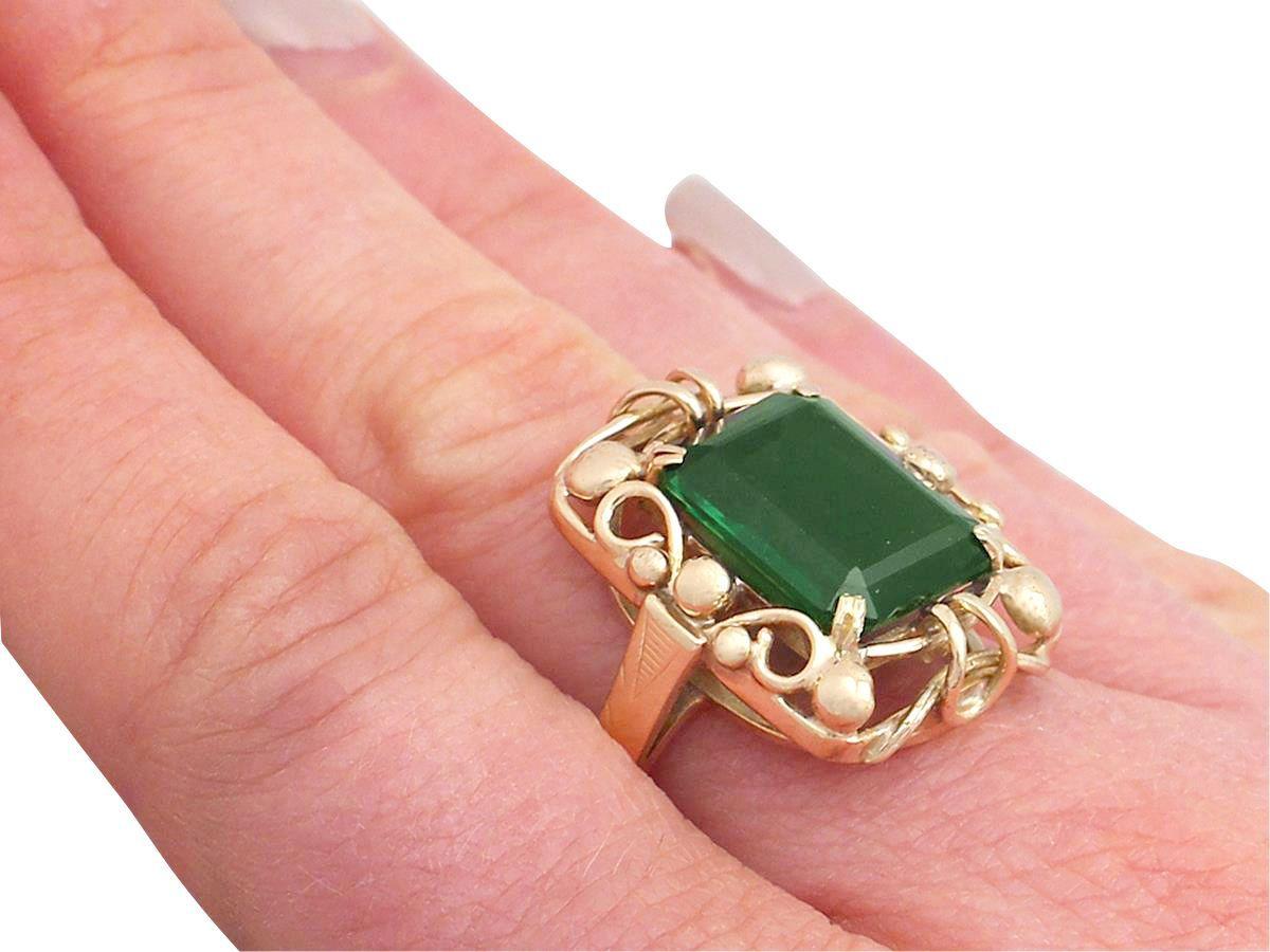 1940s 8.37 Carat Tourmaline and Yellow Gold Cocktail Ring In Excellent Condition In Jesmond, Newcastle Upon Tyne