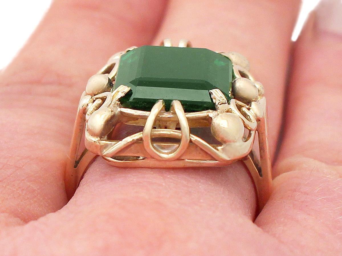 Women's 1940s 8.37 Carat Tourmaline and Yellow Gold Cocktail Ring
