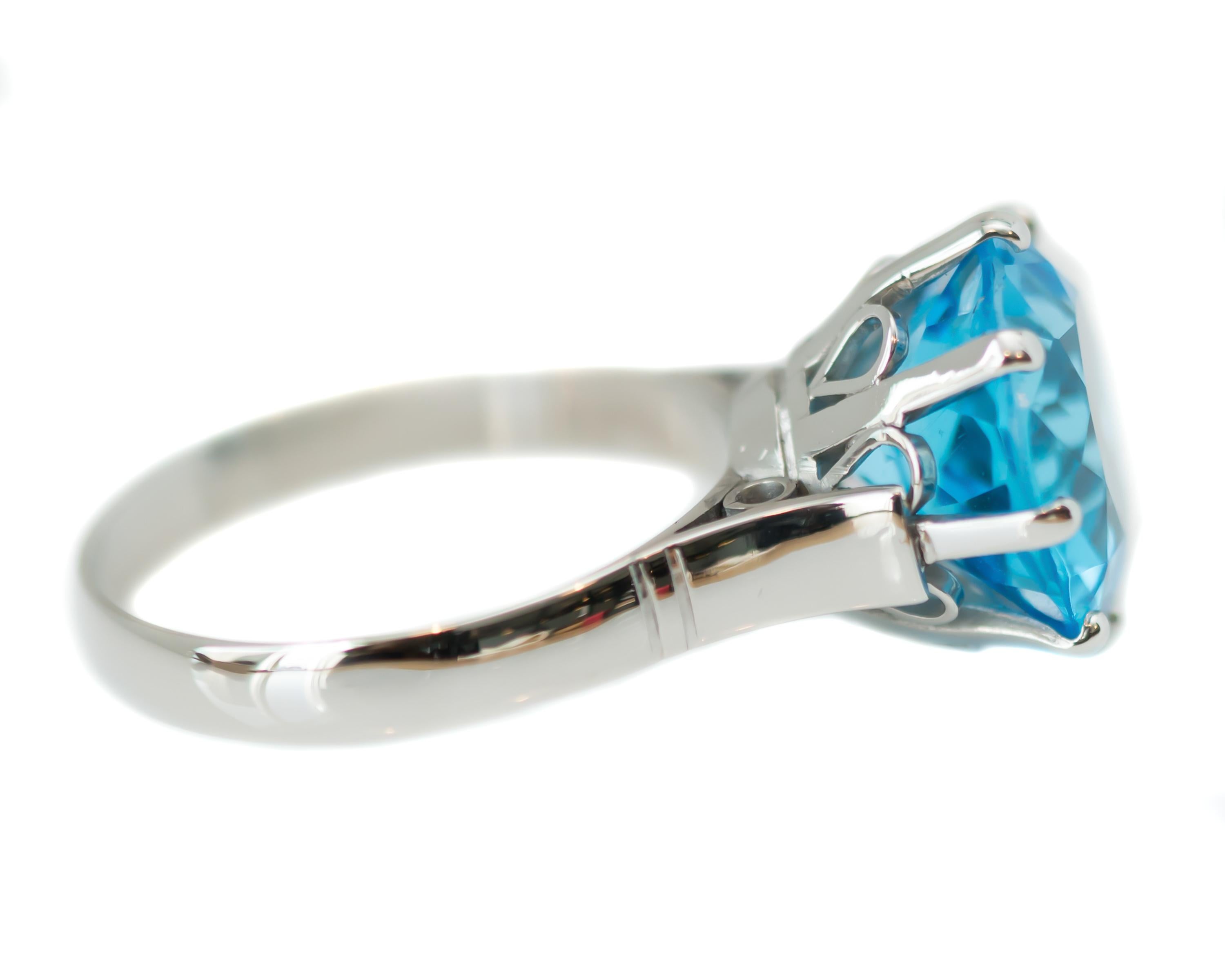 blue topaz solitaire ring