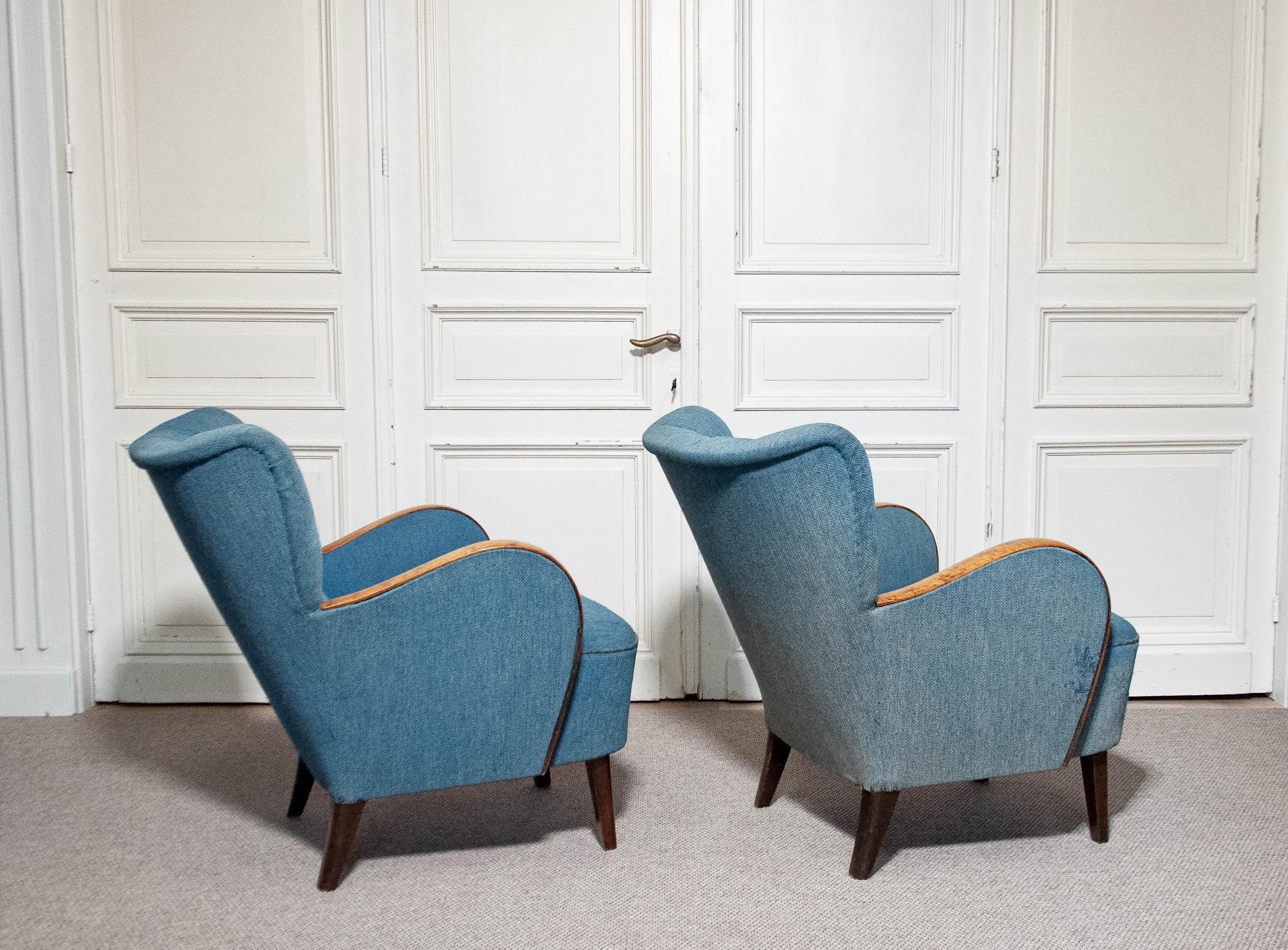 Paire de chaises longues suédoises Art Nouveau des années 1940 en vente 3