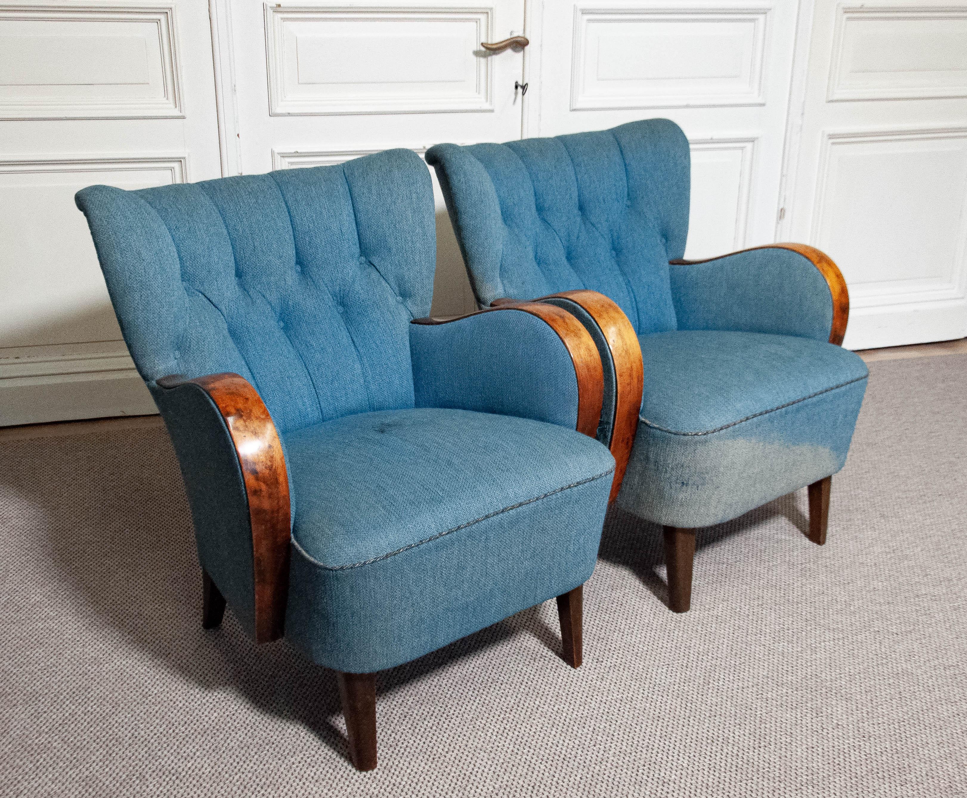 Paire de chaises longues suédoises Art Nouveau des années 1940 en vente 4