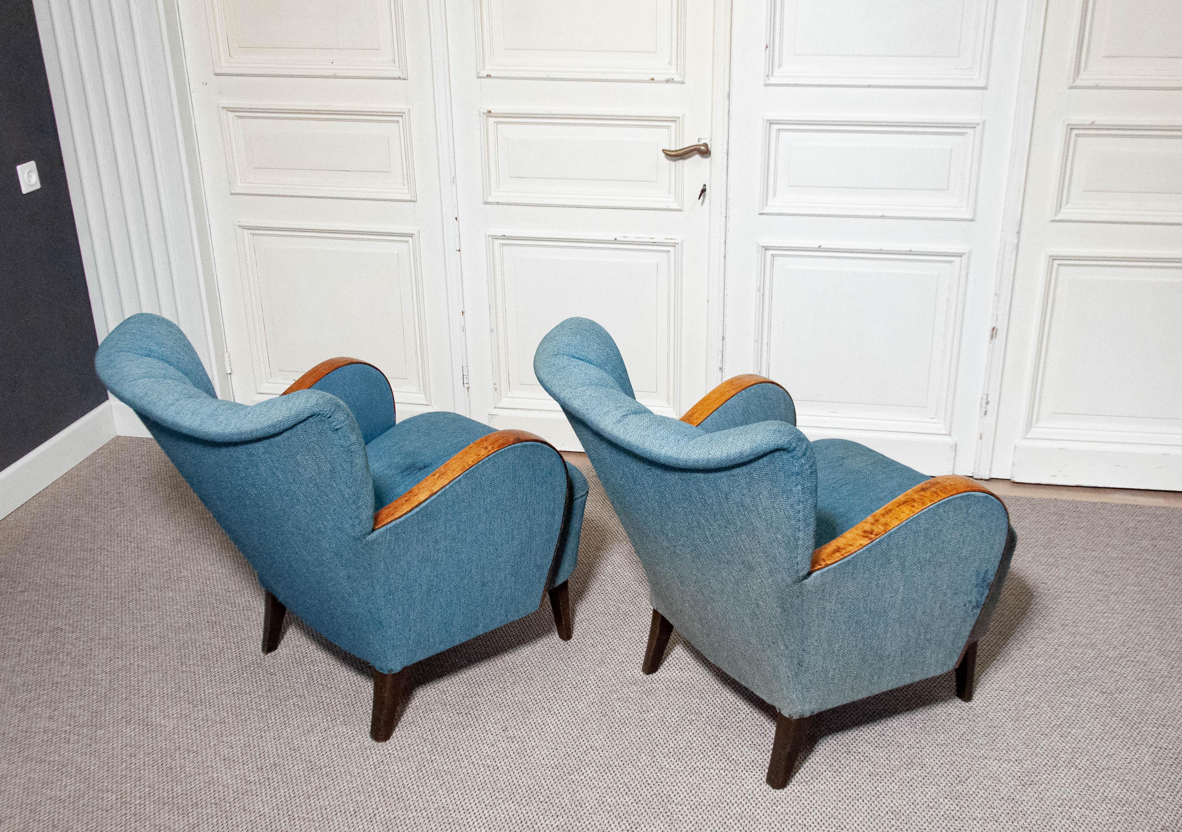 Paire de chaises longues suédoises Art Nouveau des années 1940 en vente 5