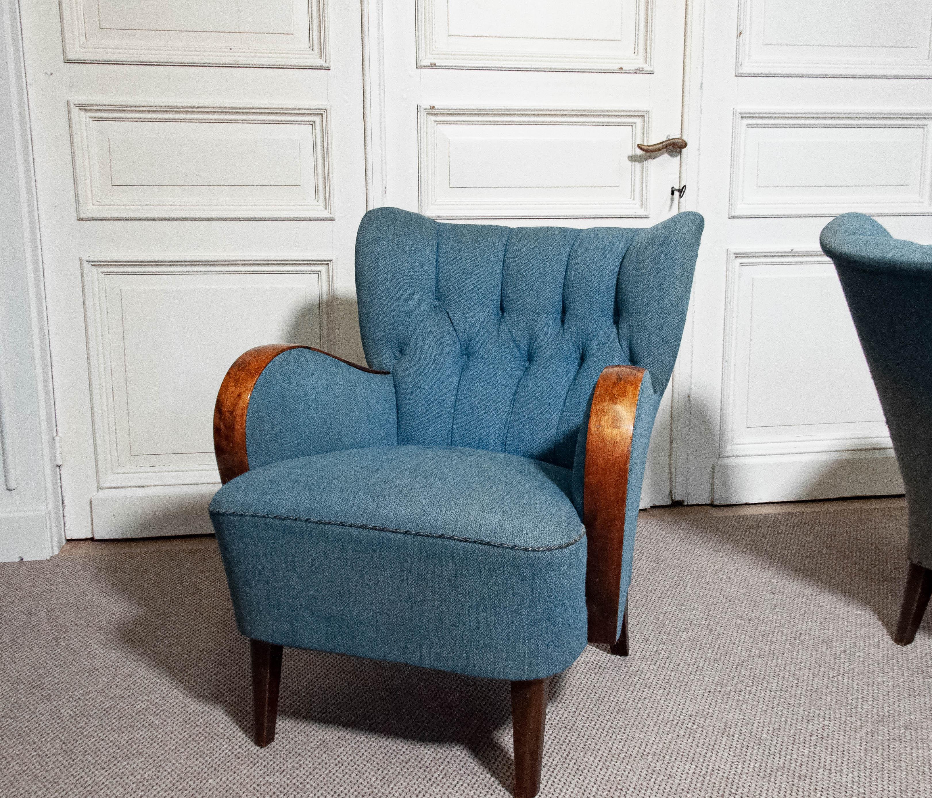 Milieu du XXe siècle Paire de chaises longues suédoises Art Nouveau des années 1940 en vente