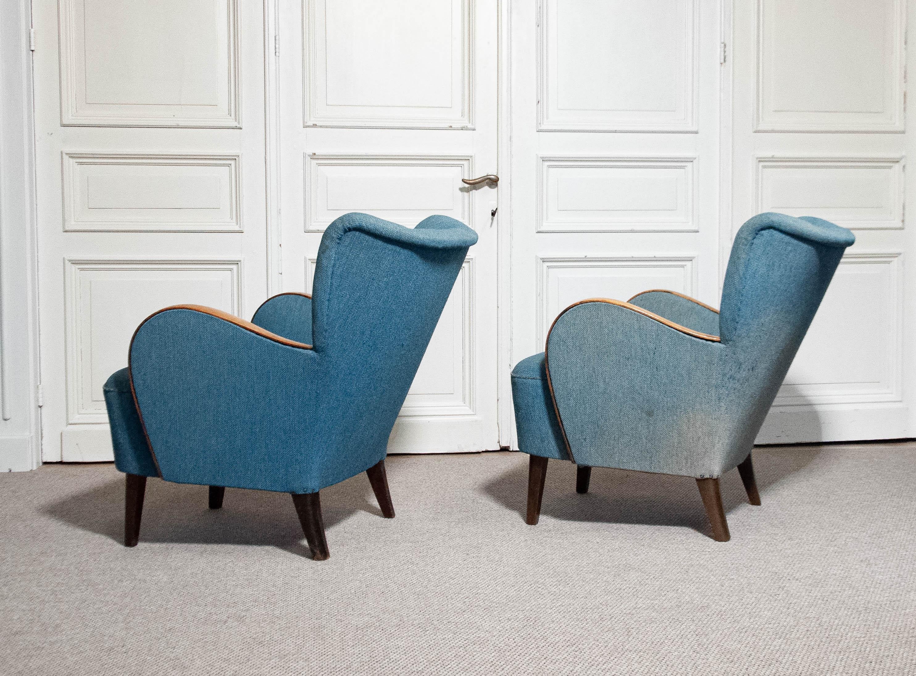 Paire de chaises longues suédoises Art Nouveau des années 1940 en vente 2