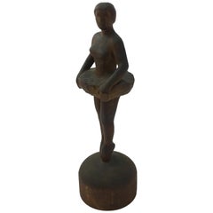 1940s A. Tolin New York School Wood Ballerina Sculpture