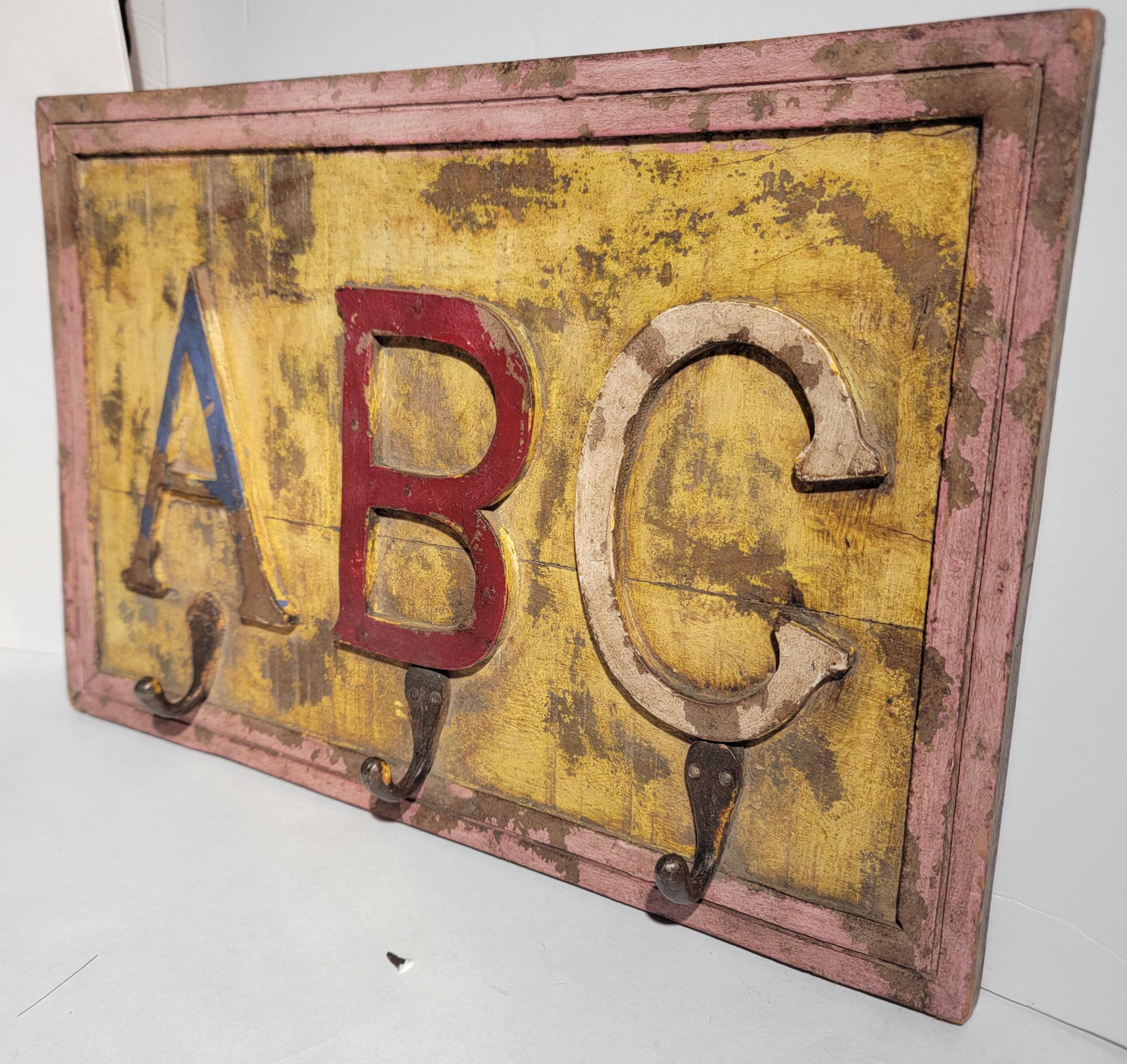 Adirondack 1940s ABC Hat and Coat Rack For Sale