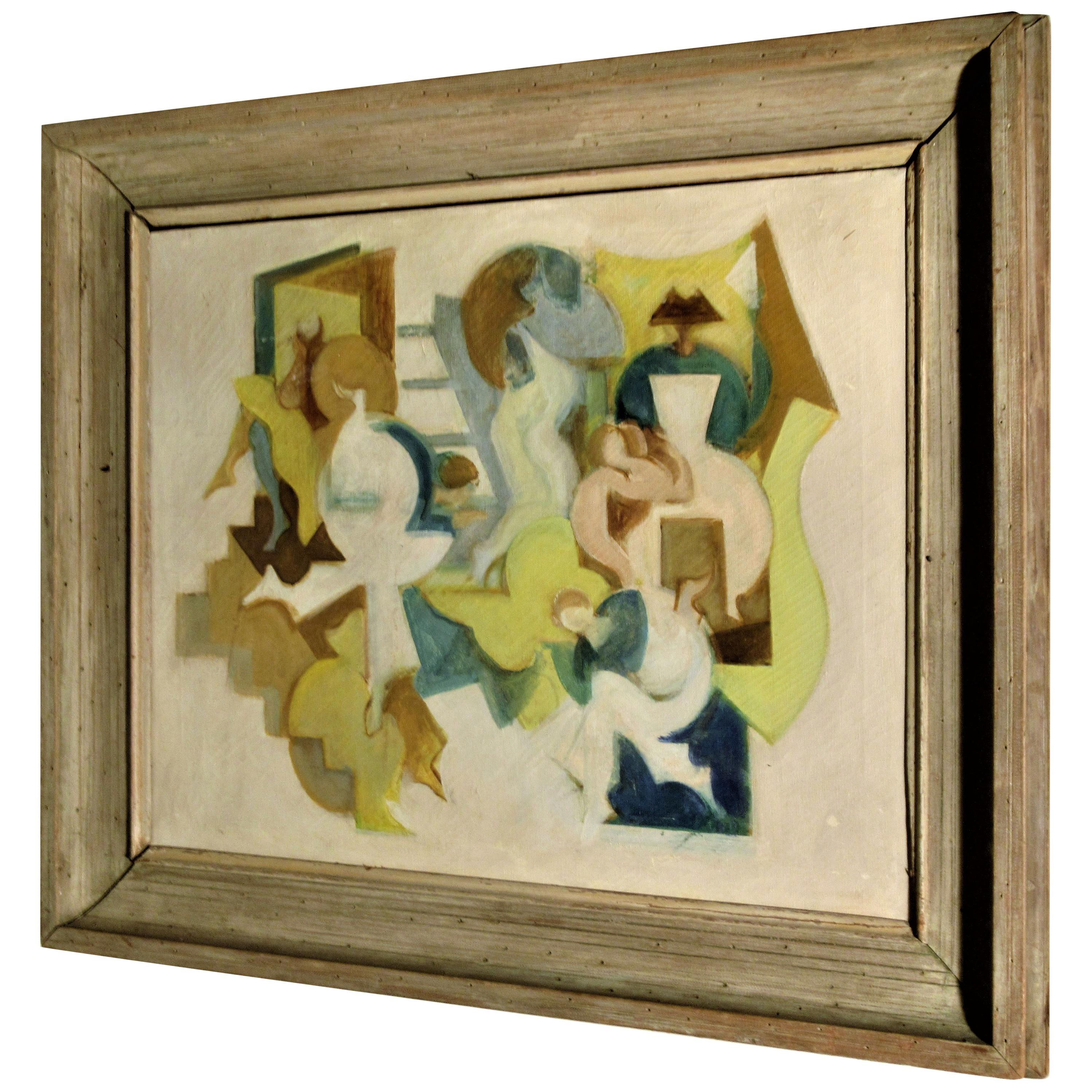 1940s Abstract Cubist Painting