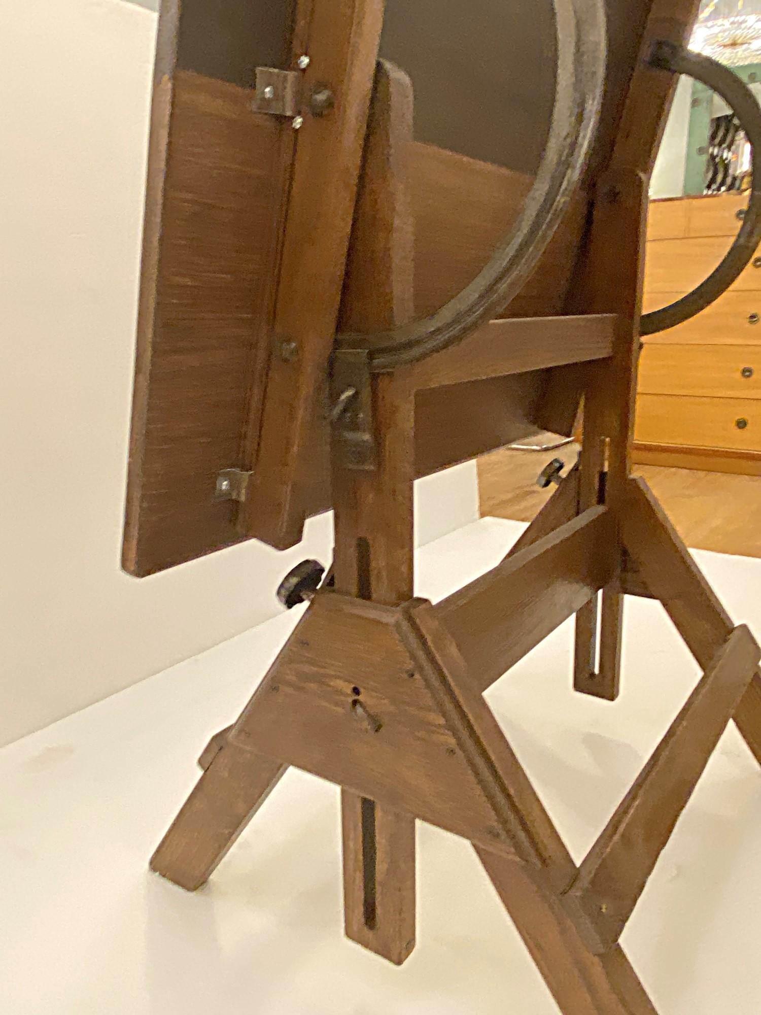 1940s Adjustable Drafting Table Work Desk in Refinished Oak 3