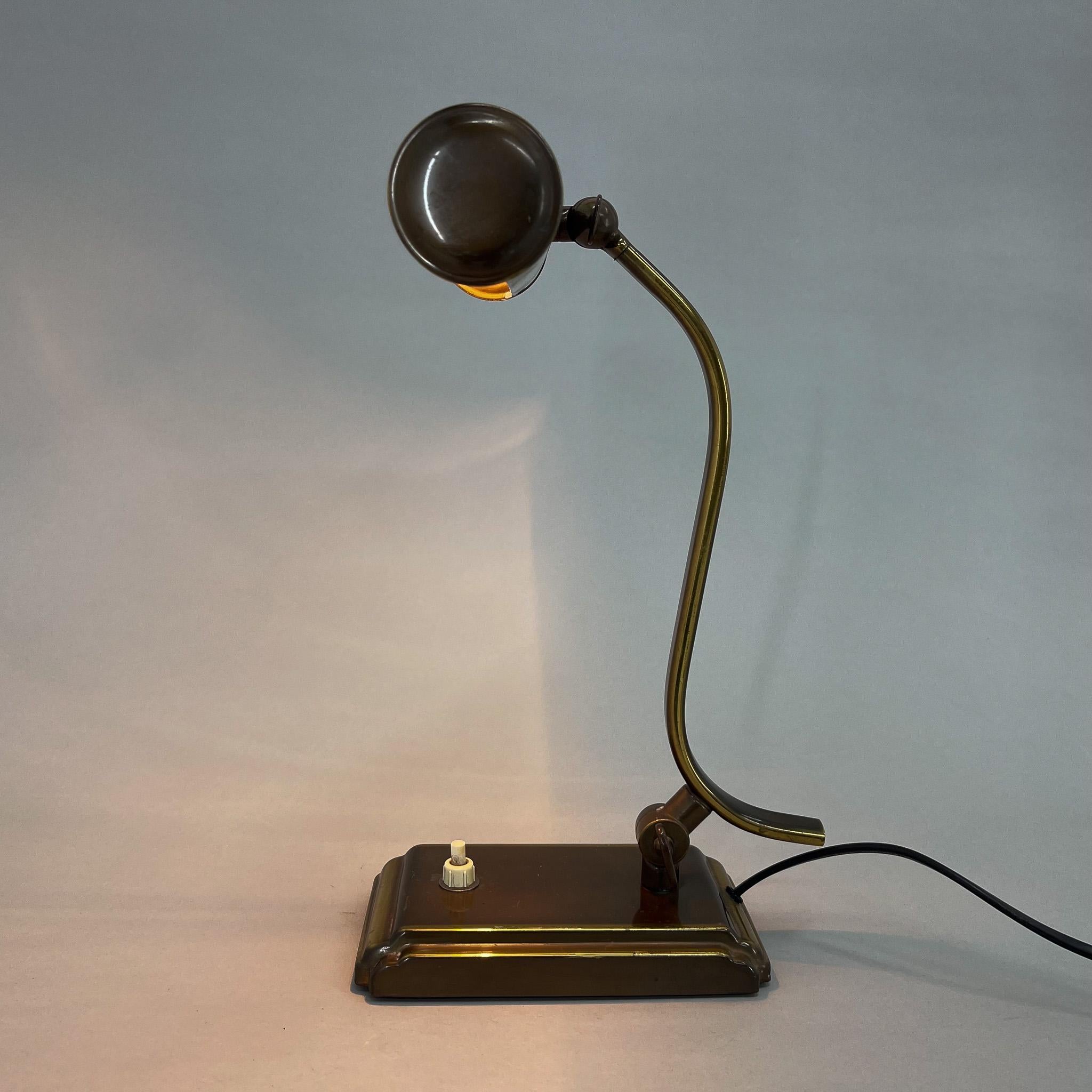 Polish 1940s Adjustable Table or Desk Lamp For Sale