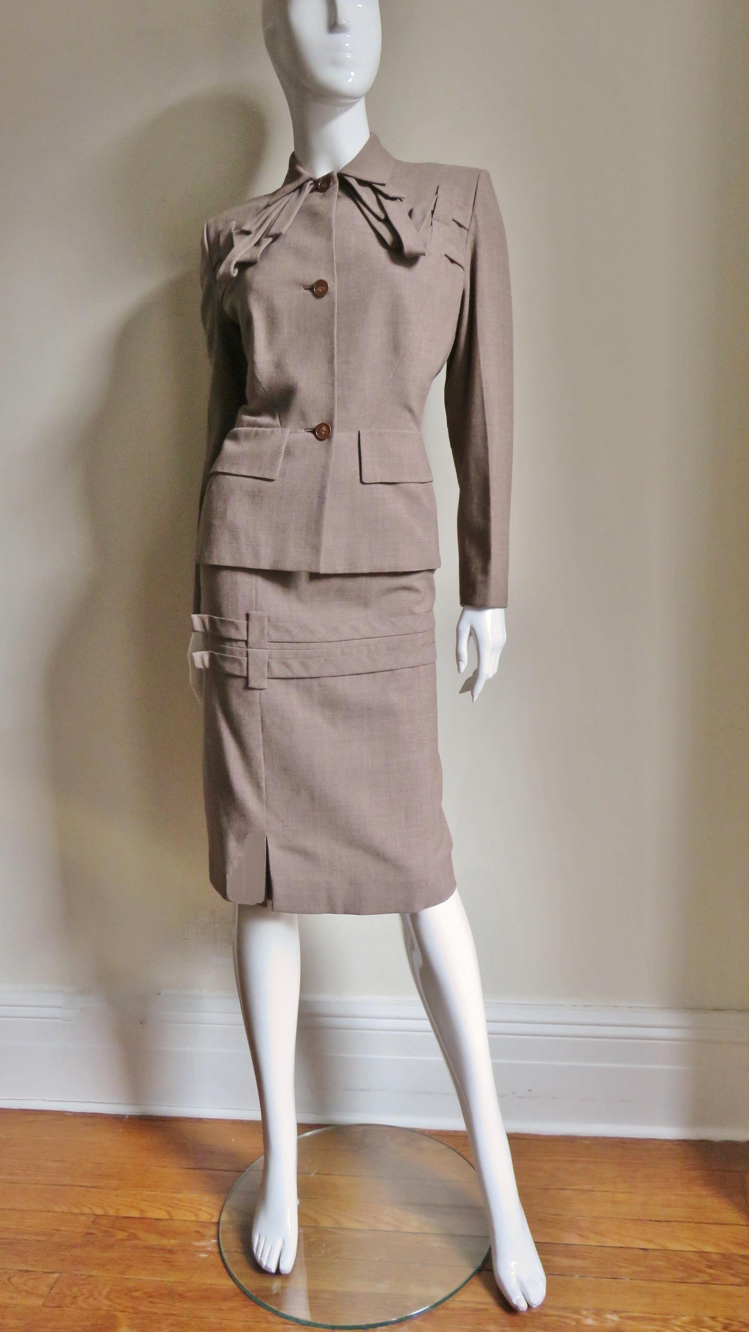 1940s Adrian Detailed Skirt Suit 1