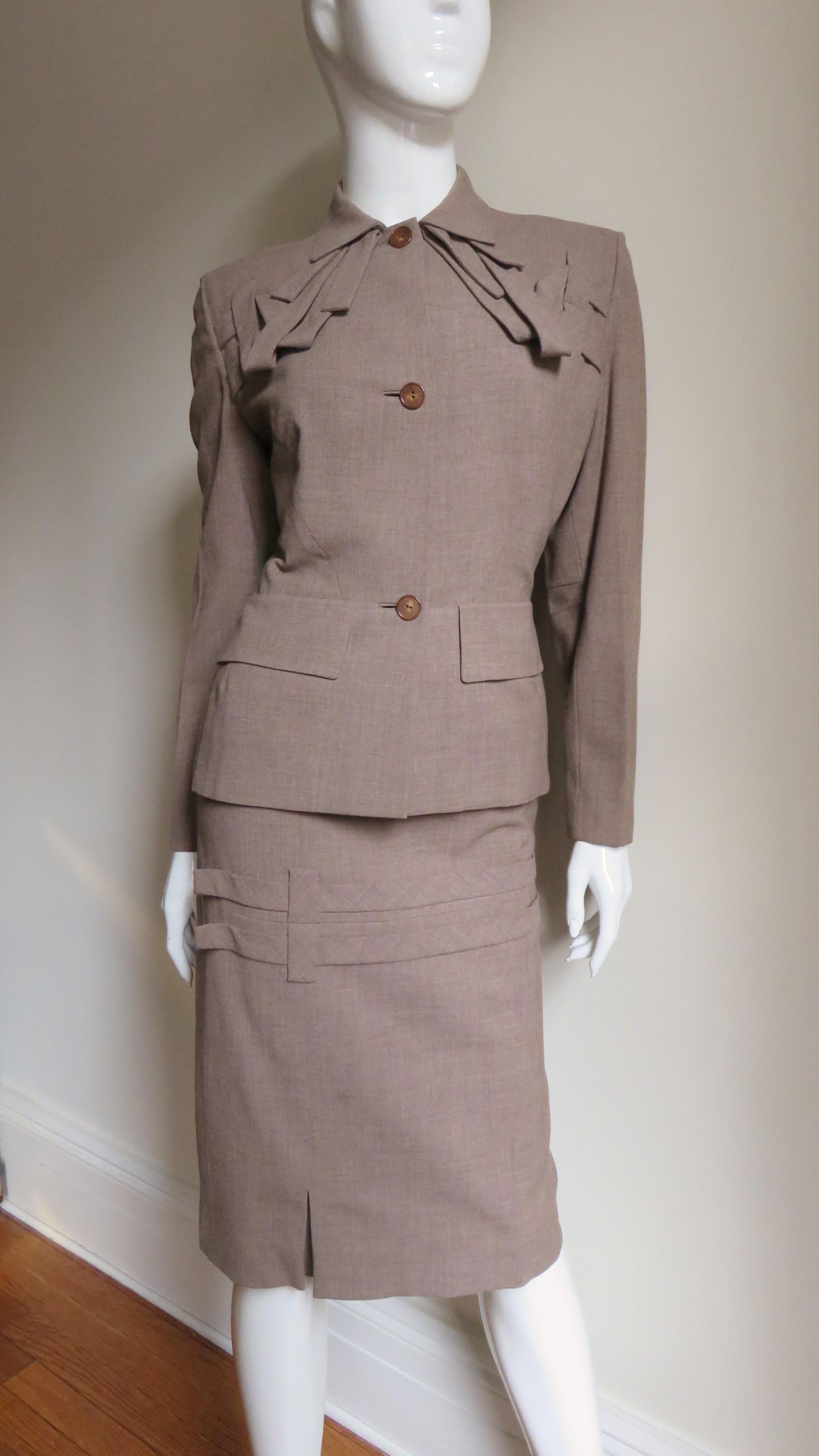 Women's 1940s Adrian Detailed Skirt Suit