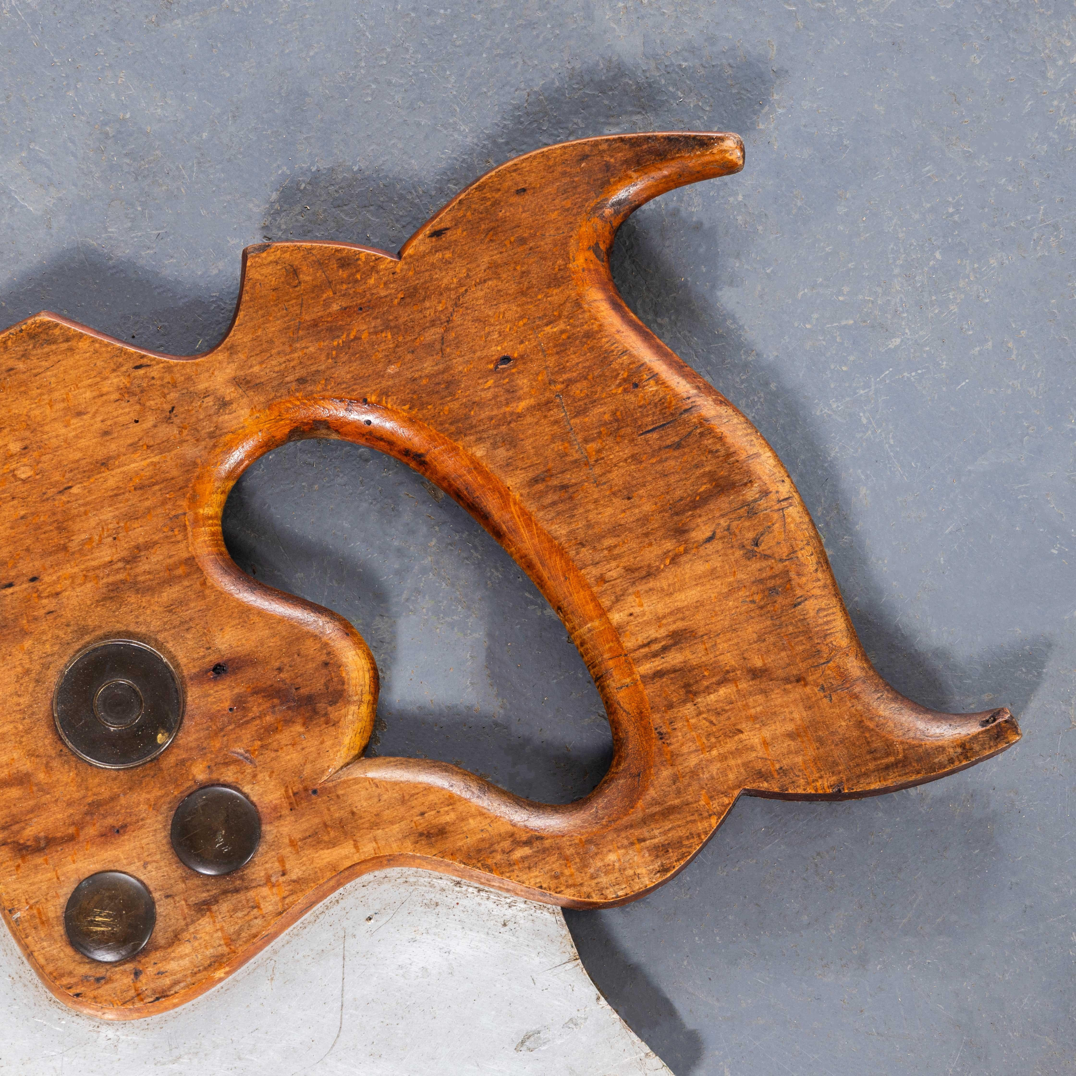 English 1940's Advertising Oversize Spear & Jackson Wood Saw 140cm For Sale