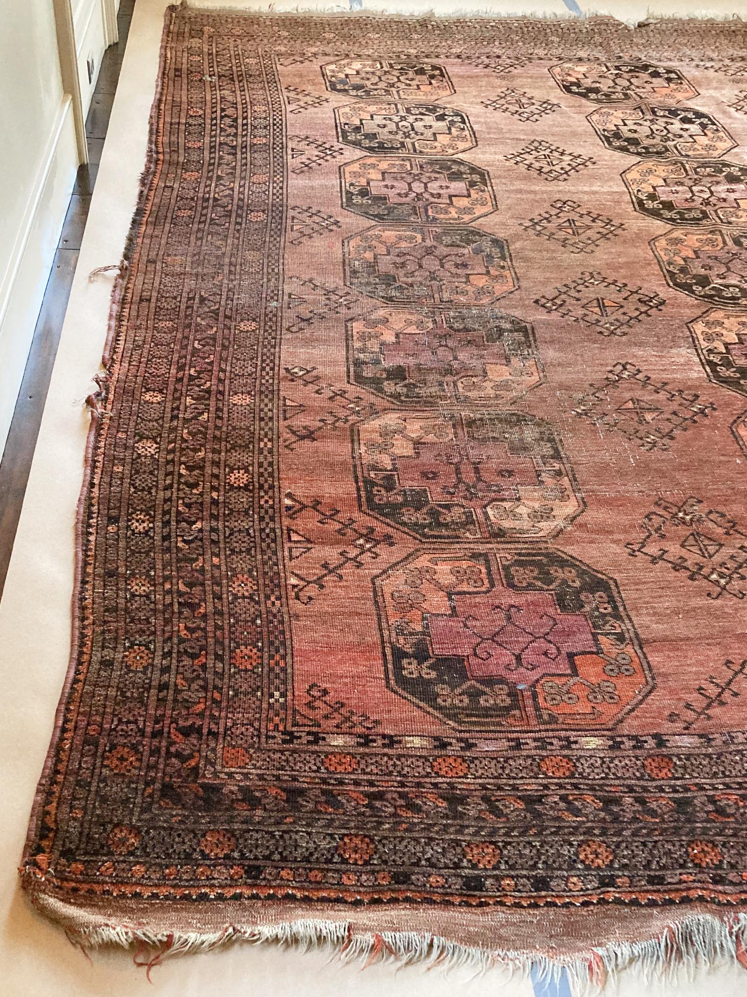 Hand-Woven 1940s Afghan Bokhara Rug For Sale