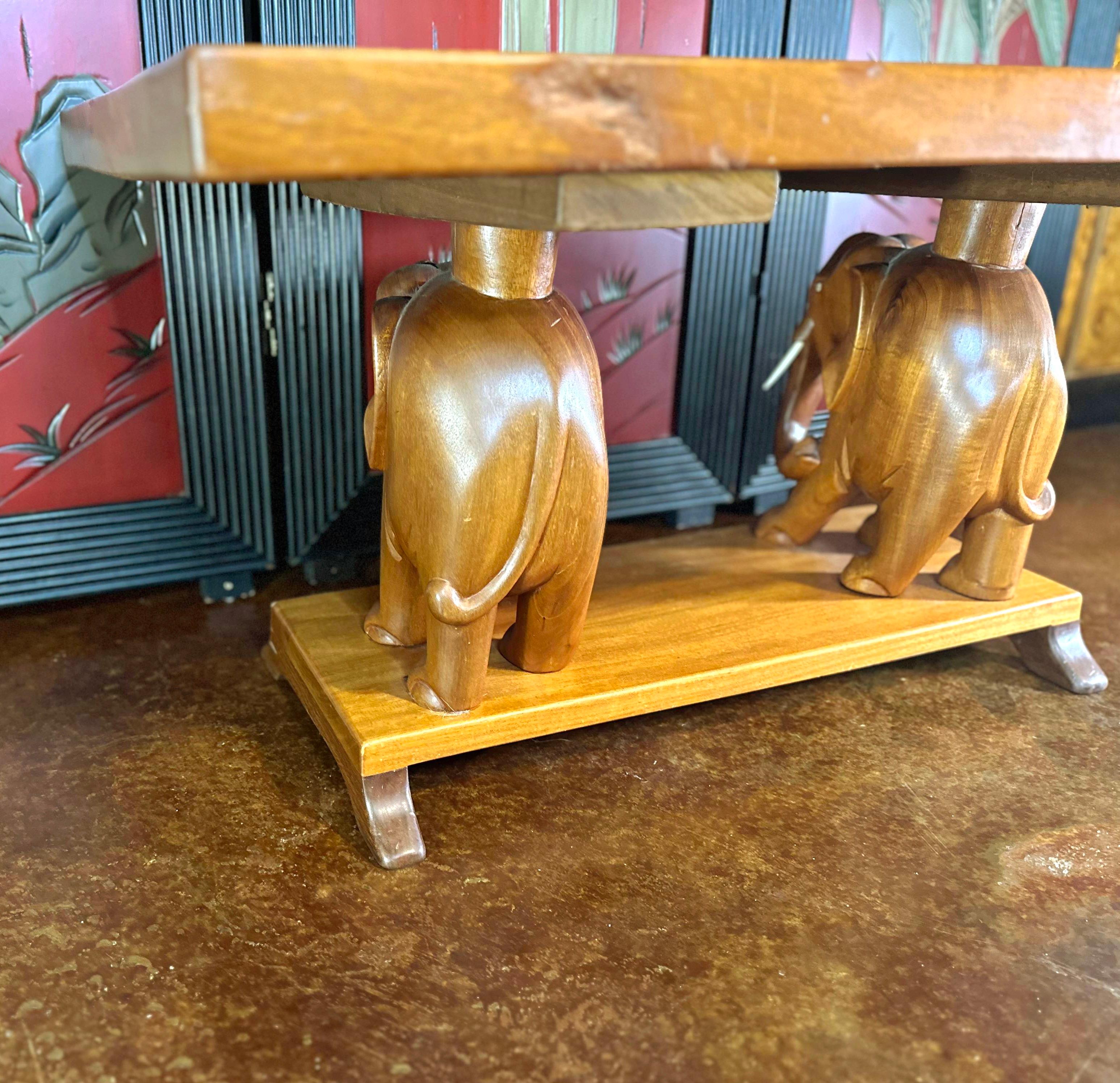 1940s African Ashanti Two Elephant Coffee Table 9