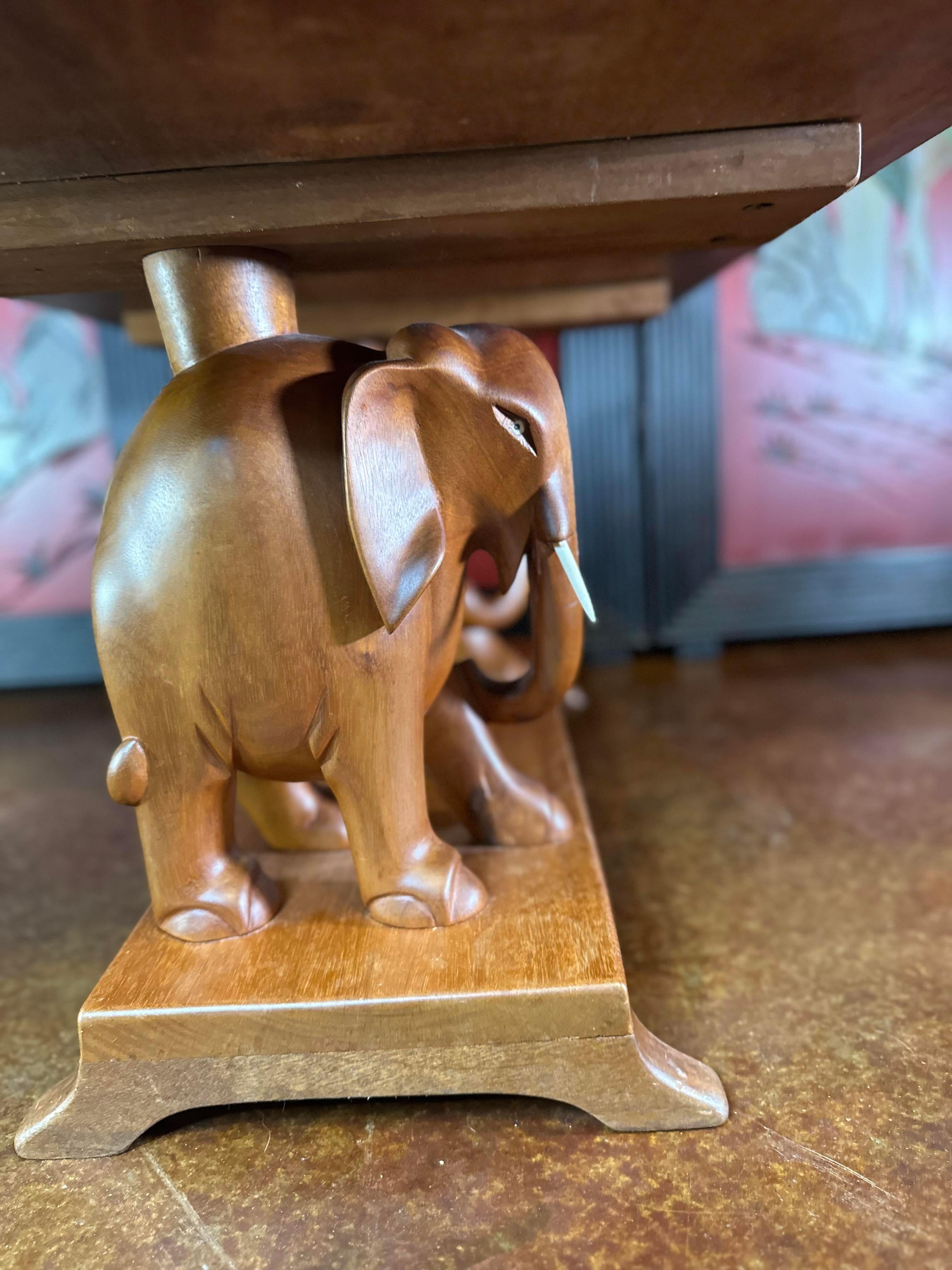 1940s African Ashanti Two Elephant Coffee Table  11