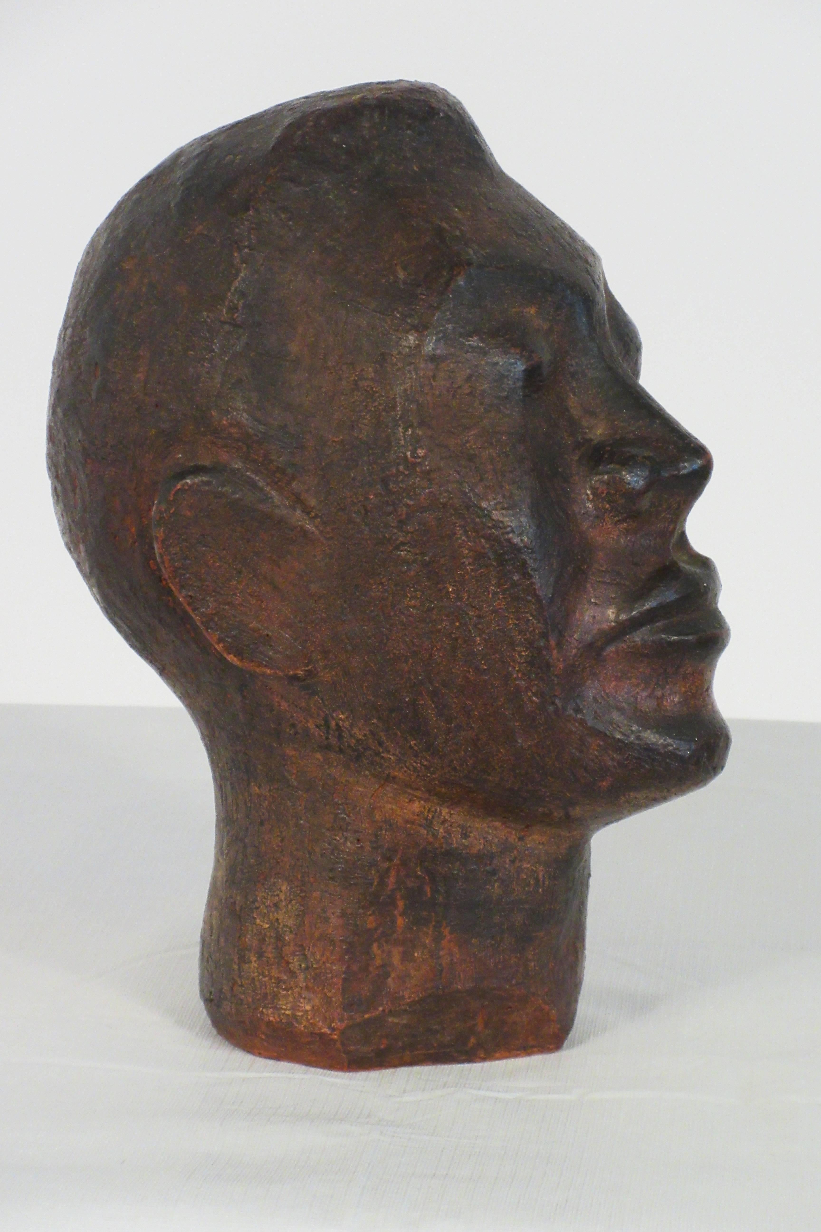 1940s African Bust of Male In Good Condition In Tarrytown, NY