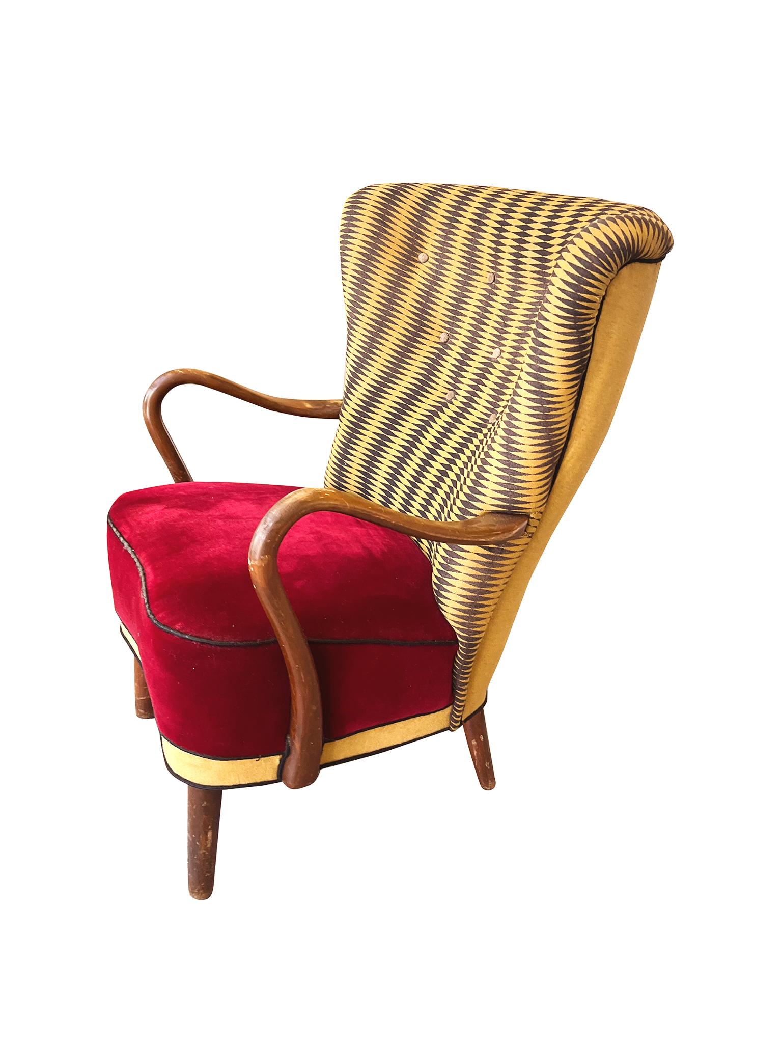 Scandinavian Modern 1940s Alfred Christensen Beech Armchair for Slagelse Mobelvaerk