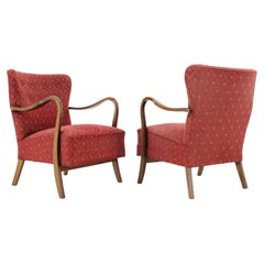 1940s Alfred Christensen Pair of Danish Low Back Easy Chairs