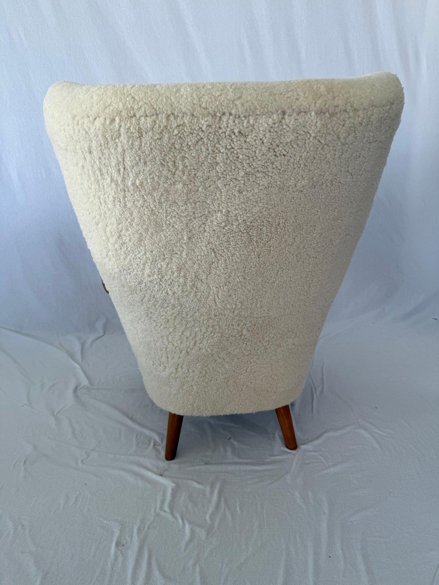 Mid-20th Century 1940's Alfred Christensen Sheepskin / Shearling Lounge Chair
