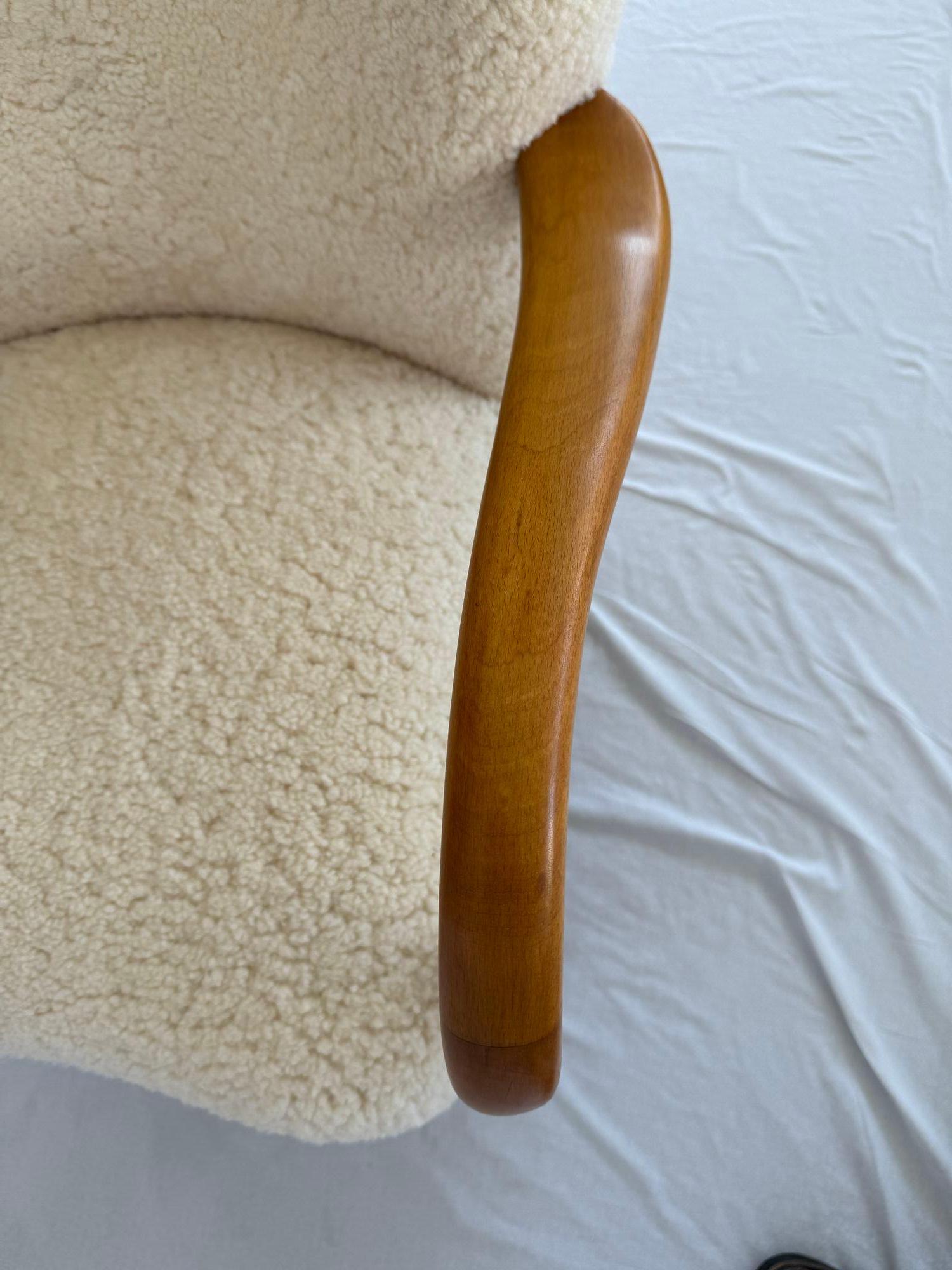 1940's Alfred Christensen Sheepskin / Shearling Lounge Chair 1