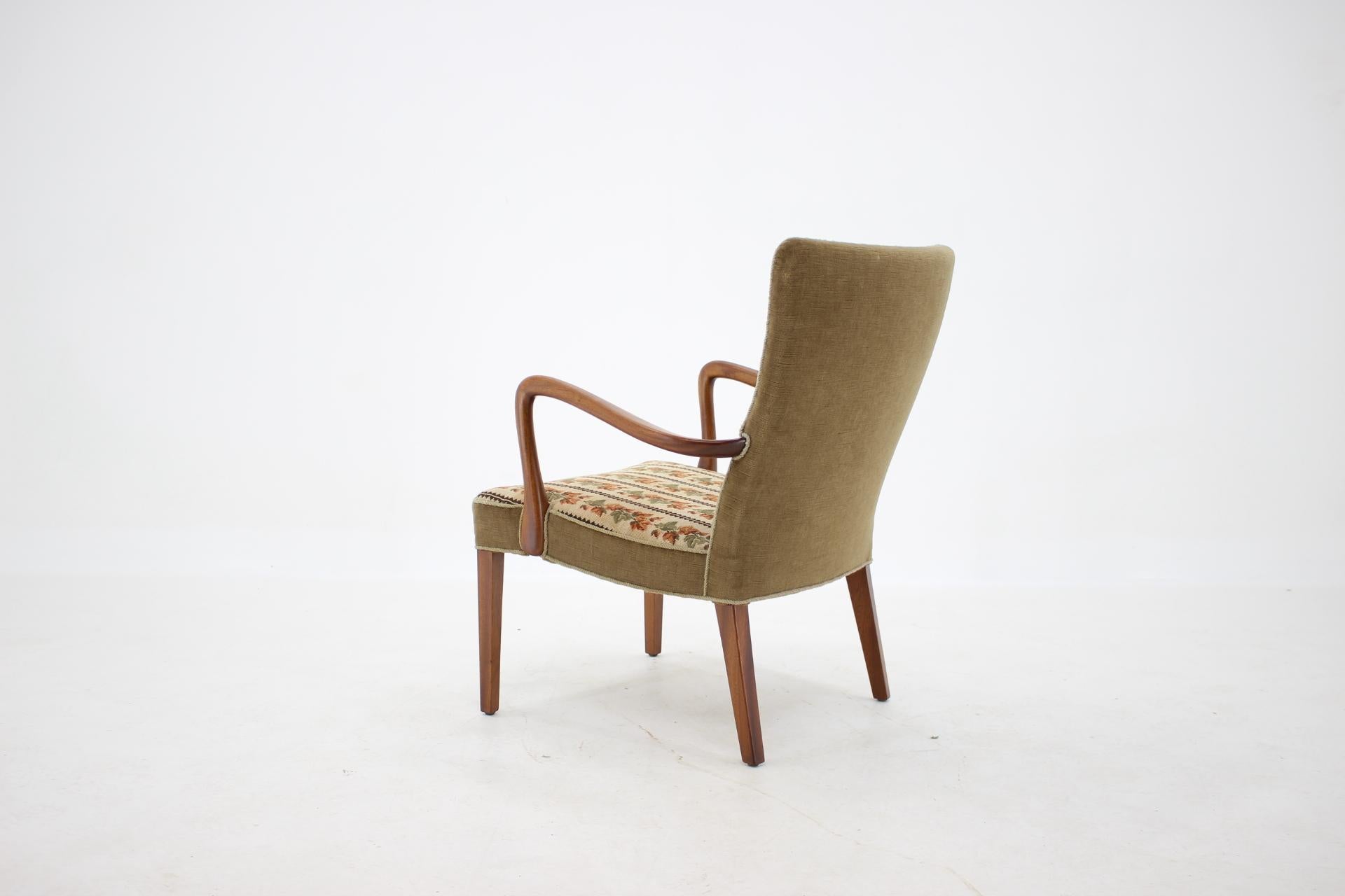 Mid-Century Modern 1940s Alfred Christensen Teak Armchair, Denmark For Sale